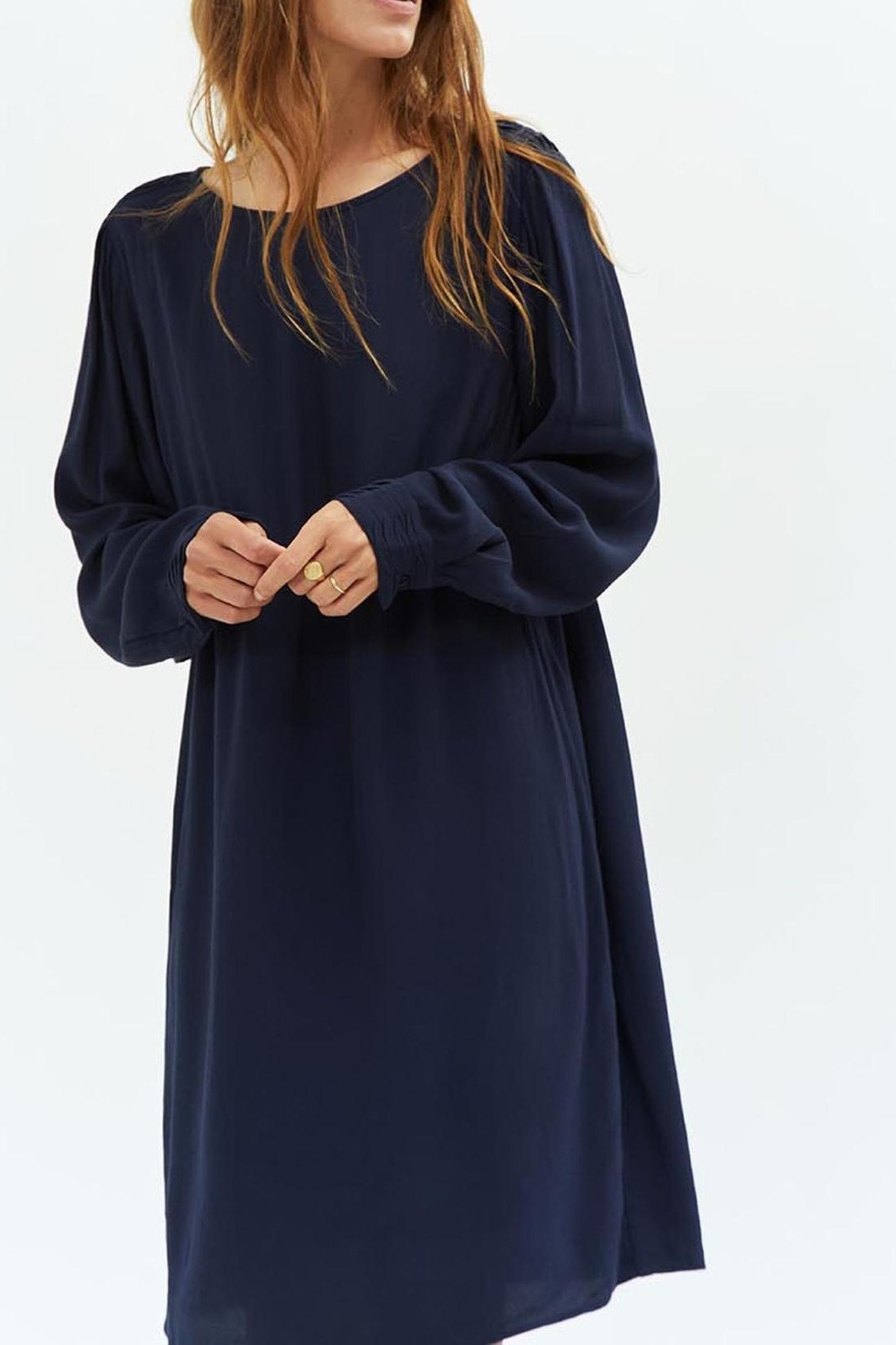 ROKHA _ STRAIGHT NAVY DRESS 1