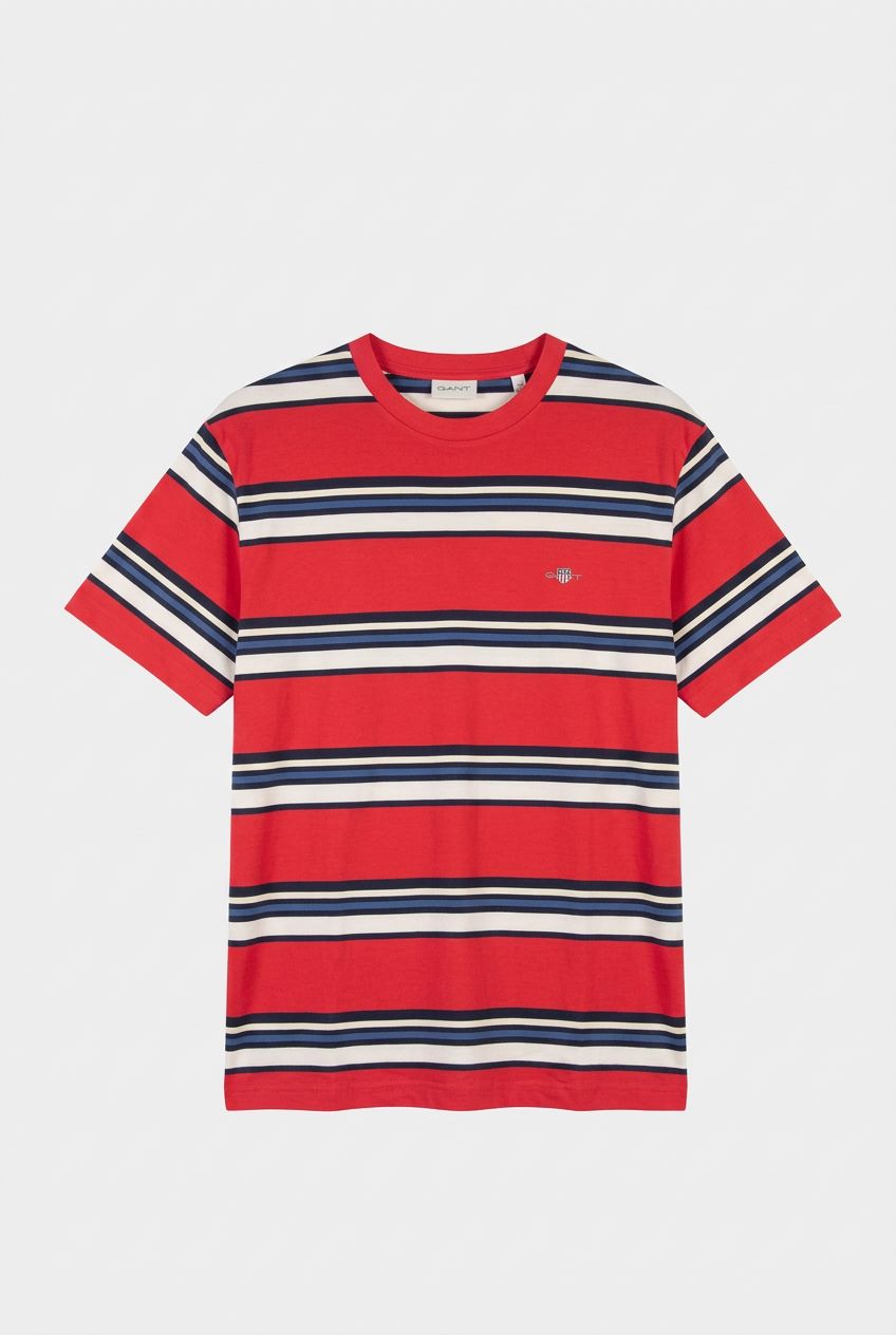 MULTISTRIPE SS TSHIRT ROSE RED 3
