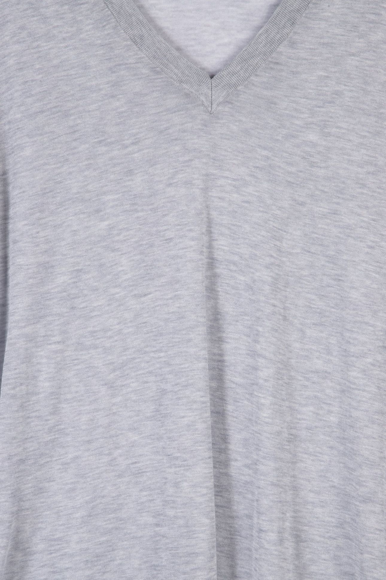 COTTON SILK V-NECK SWEATER PEARL HEATHER 4