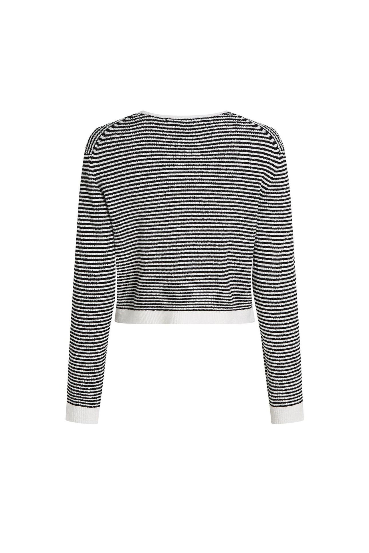 IKON STRIPED KNIT CARDIGAN SMALL STRIPE BLACK-WHITE 5