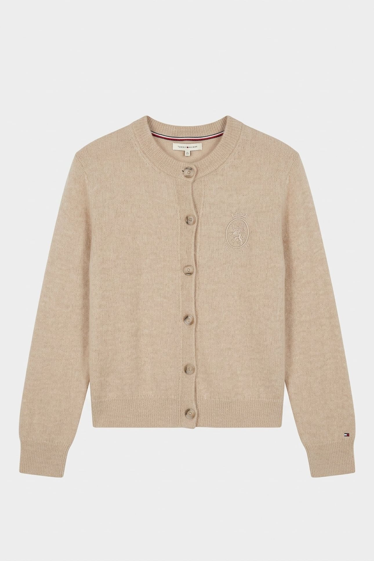 ALPACA C-NECK LOOSE CARDIGAN HEATHER OATMILK 3