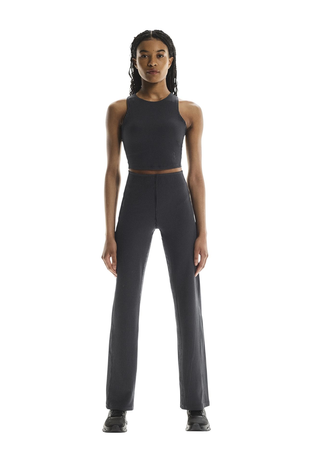 ALL-DAY RIBBED PANTS 1 BLACK | ROCK 1