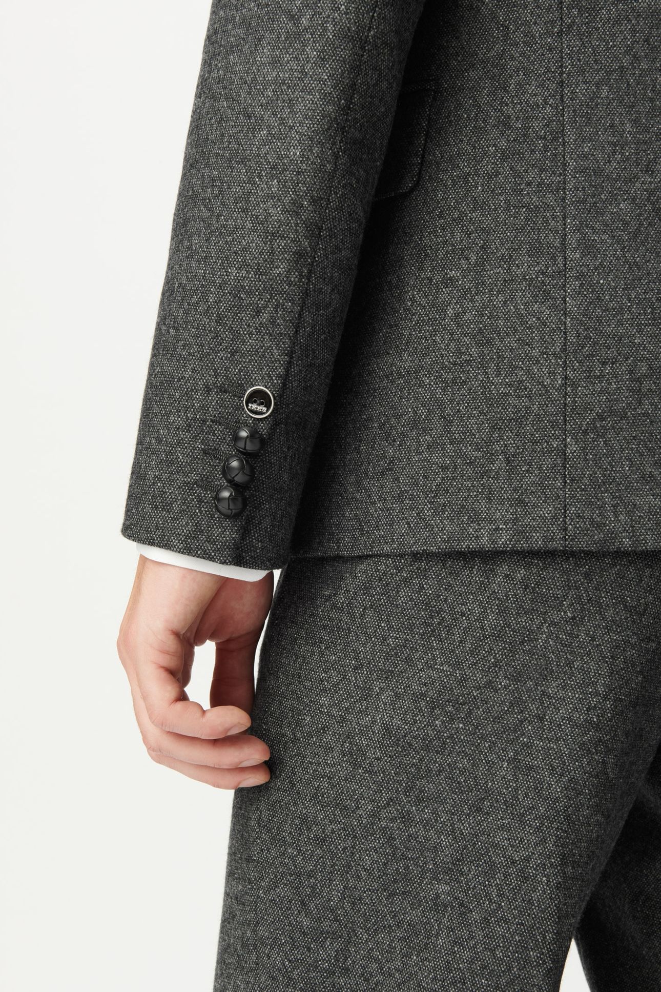 DARK HEATHER GREY TWEED-LOOK SUIT JACKET 7
