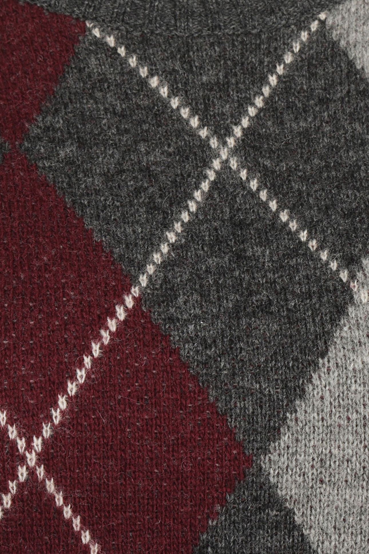 ARGYLE C-NECK SWEATER DARK GREY MELANGE 4