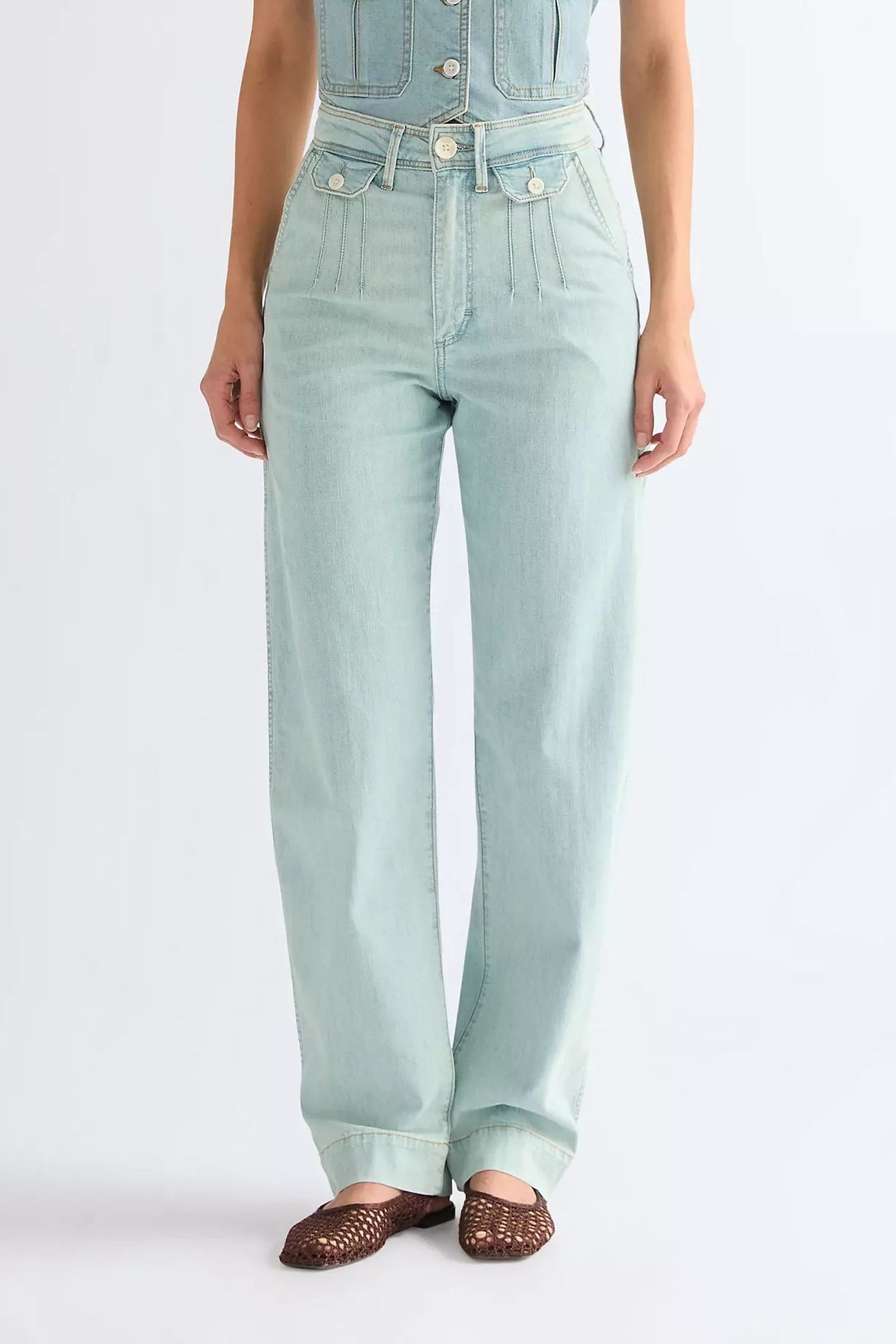 SLEEK BARREL PALE DENIM JEANS DENIM BLUE 1