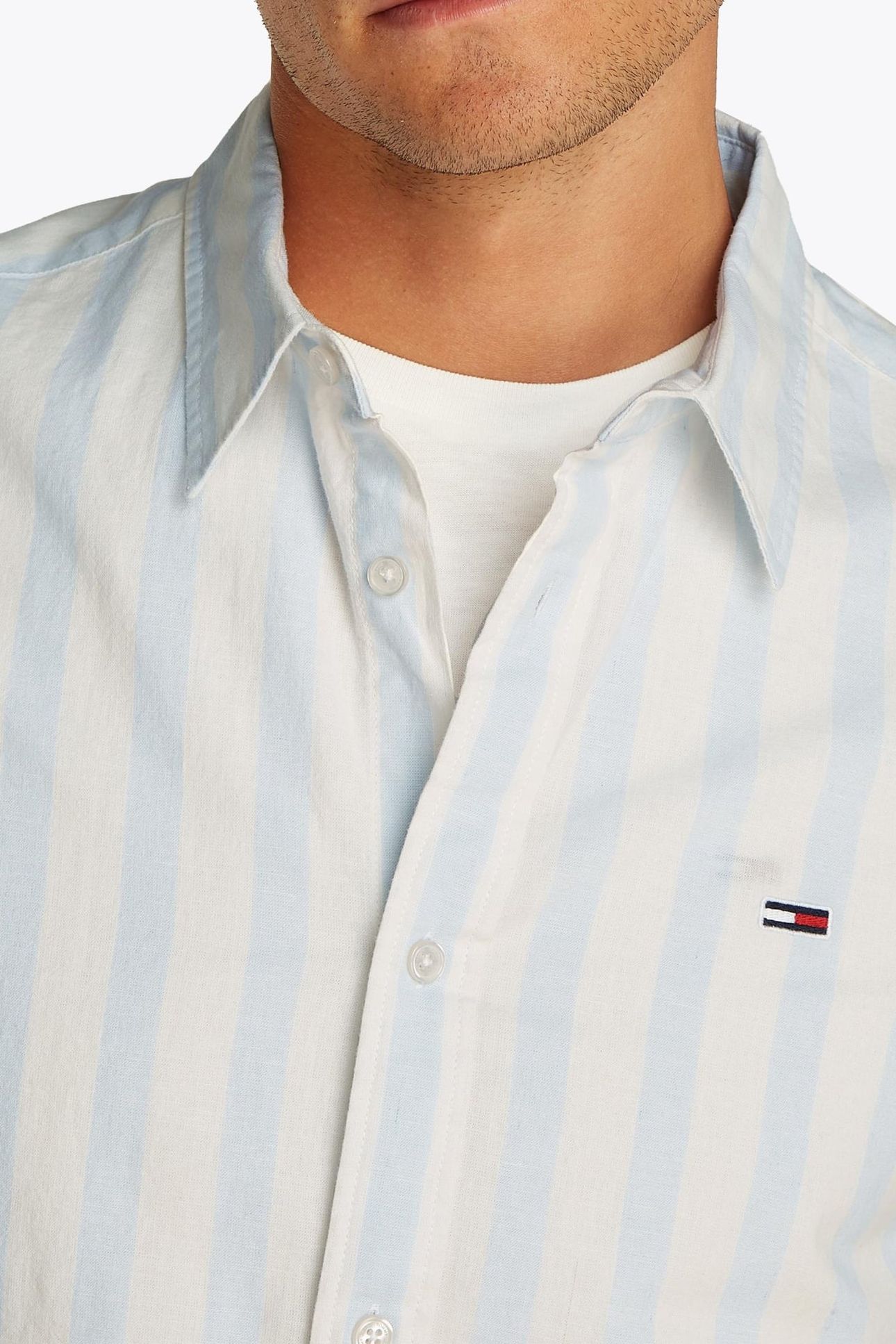 TJM REG LINEN BLEND SWEET BLUE/ECRU 6
