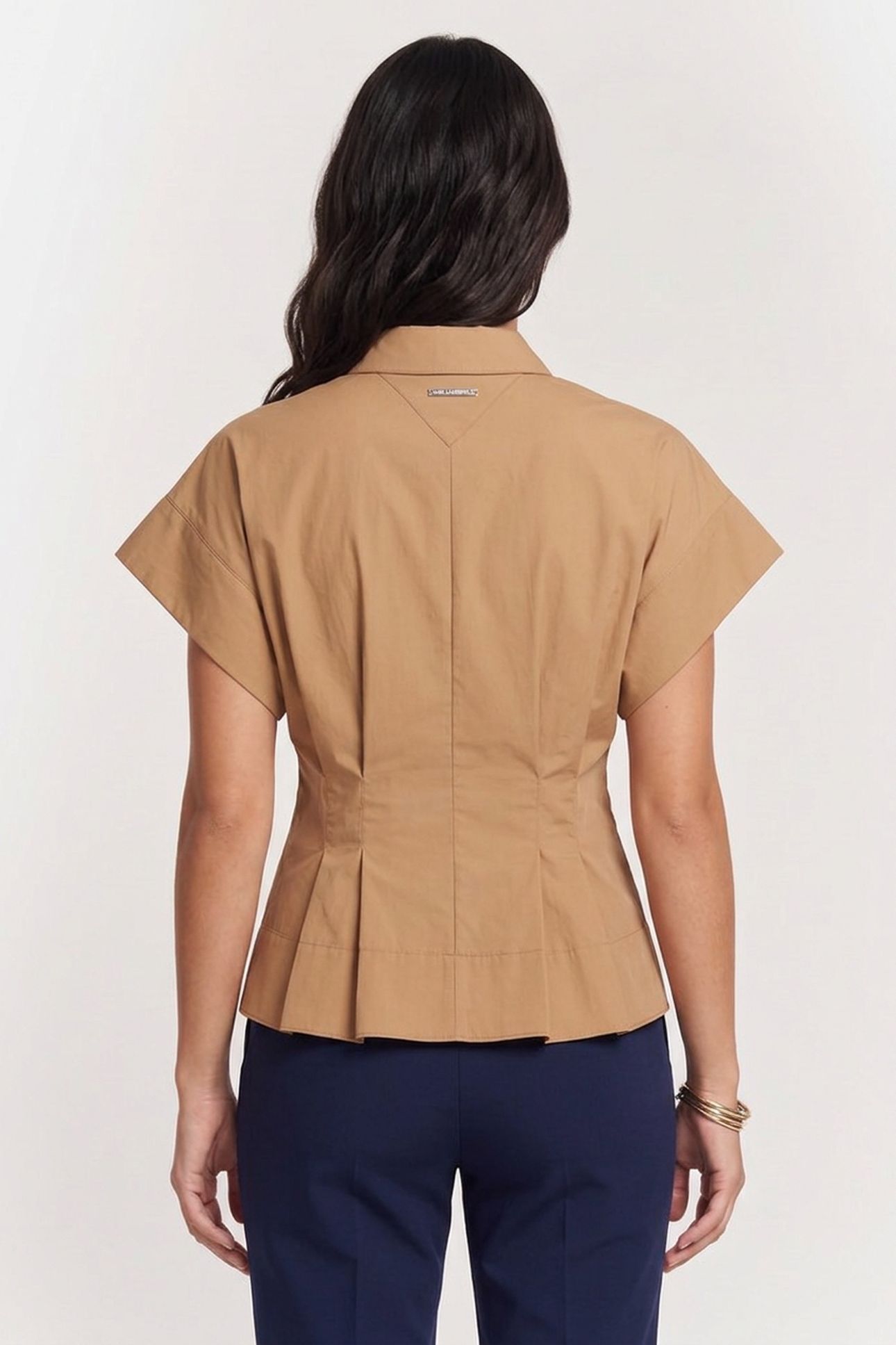 METAL DETAIL POPLIN SHIRT NOUGAT 2