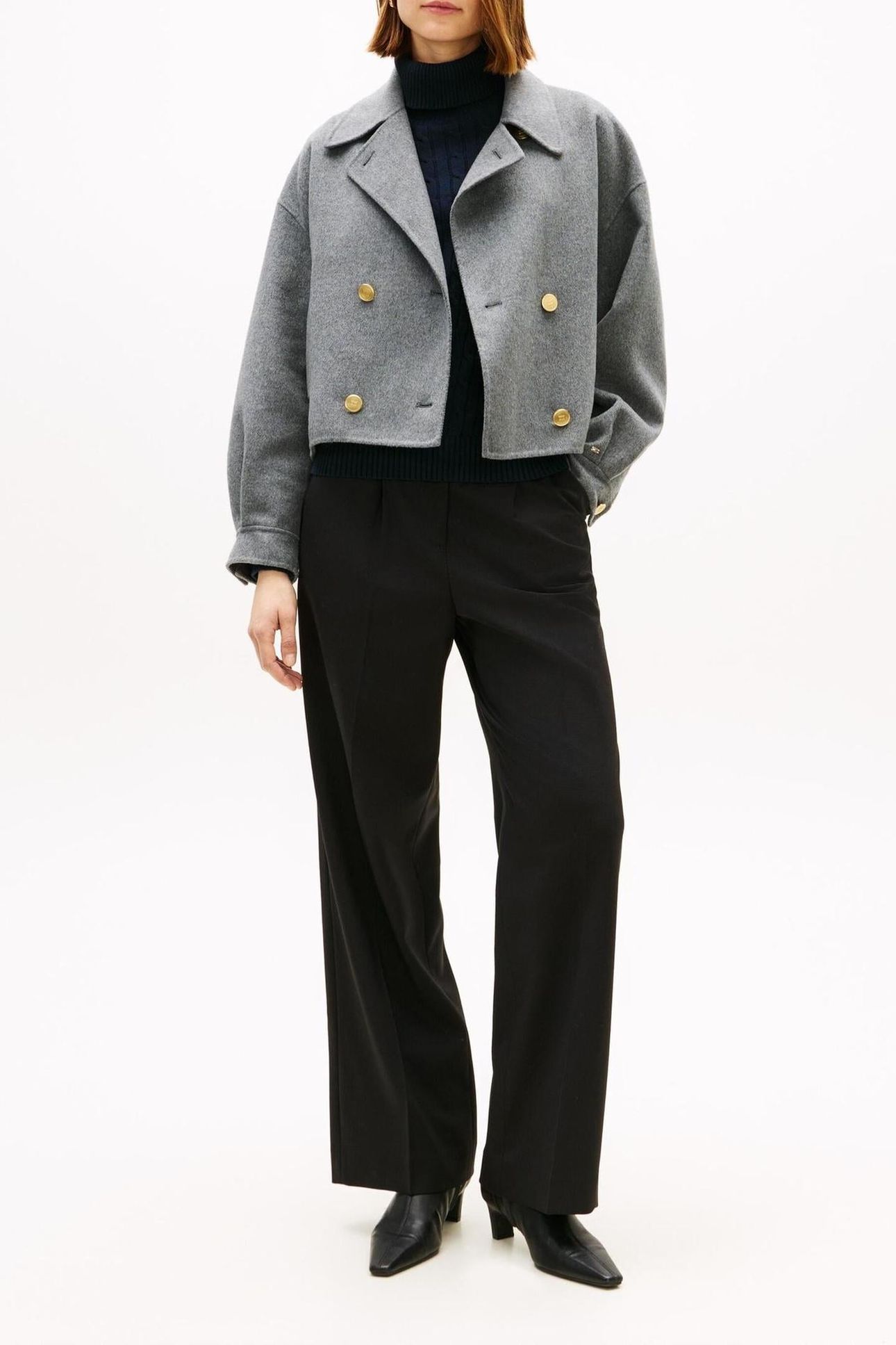 DF WOOL GOLD BUTTON MED HEATHER GREY 2