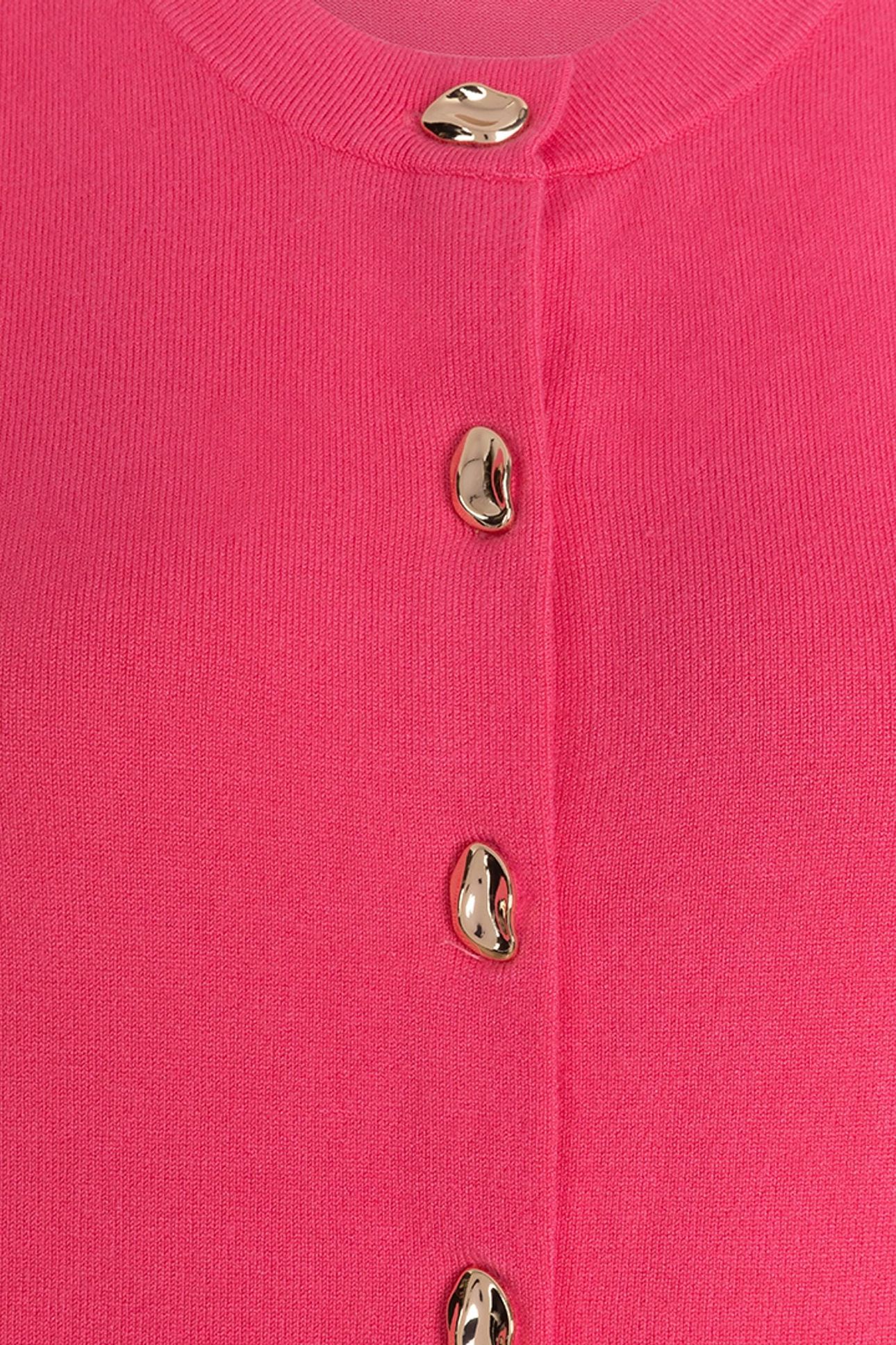 GILET BUTTONS BASIC KNIT FRAMBOISE 6