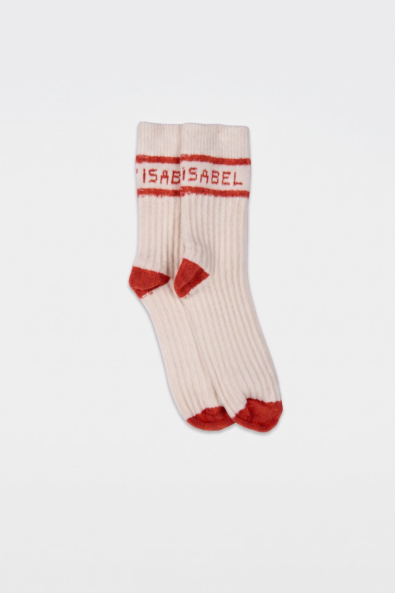 LINDEN SOCKS ECRU ORANGE 2