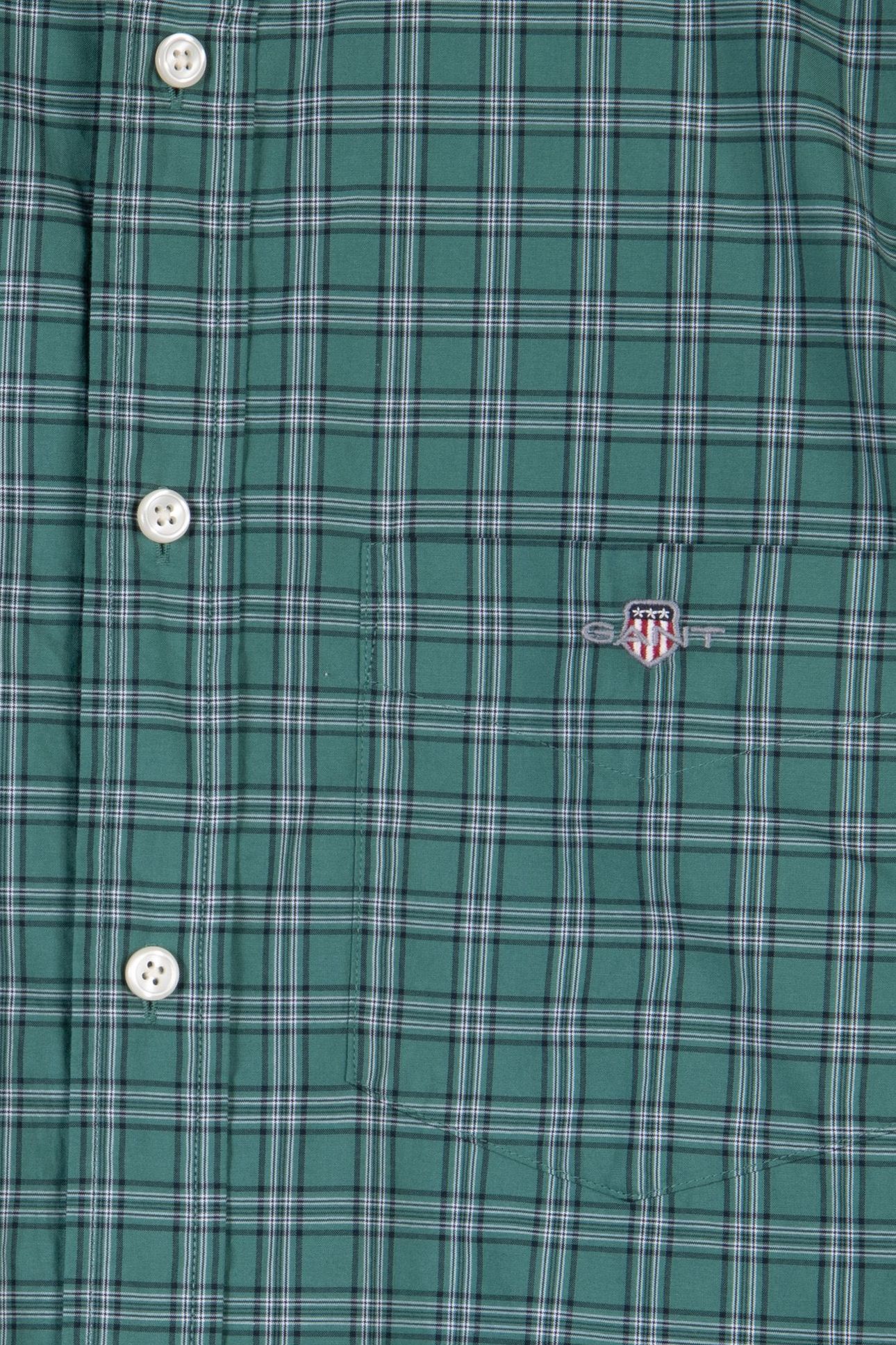 REG POPLIN CHECK SHIRT WOODY GREEN 4