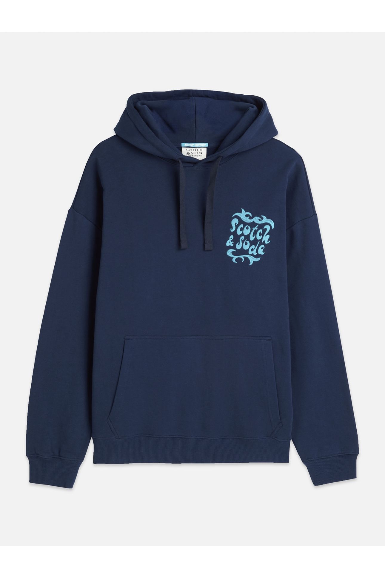 FRONT AND BACK ARTWORK LOOSEFIT HOODIE NAVY 1