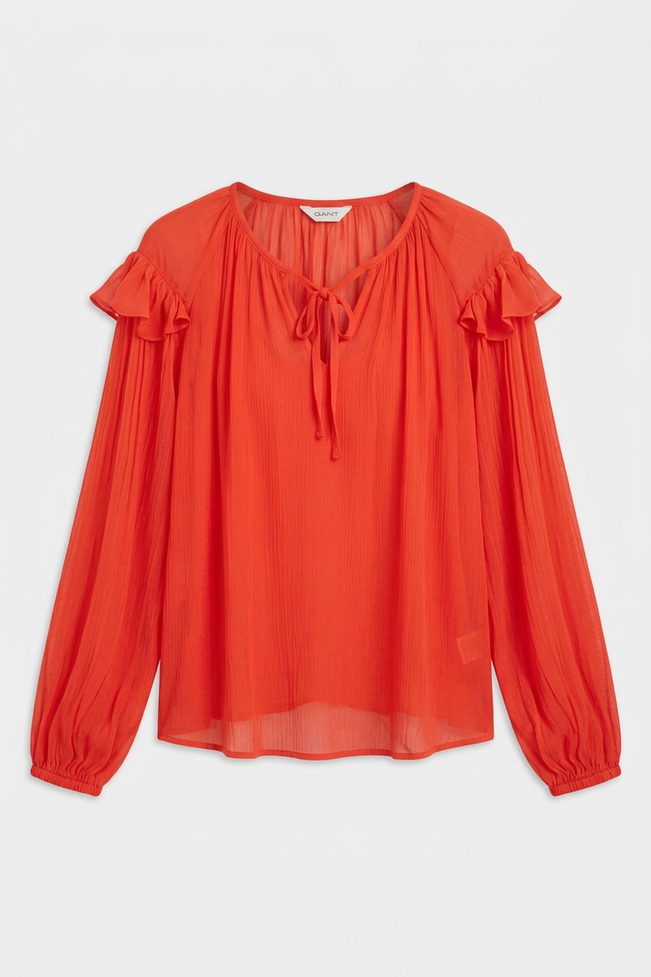 REL VISCOSE FRILL BLOUSE BOLD RED 3