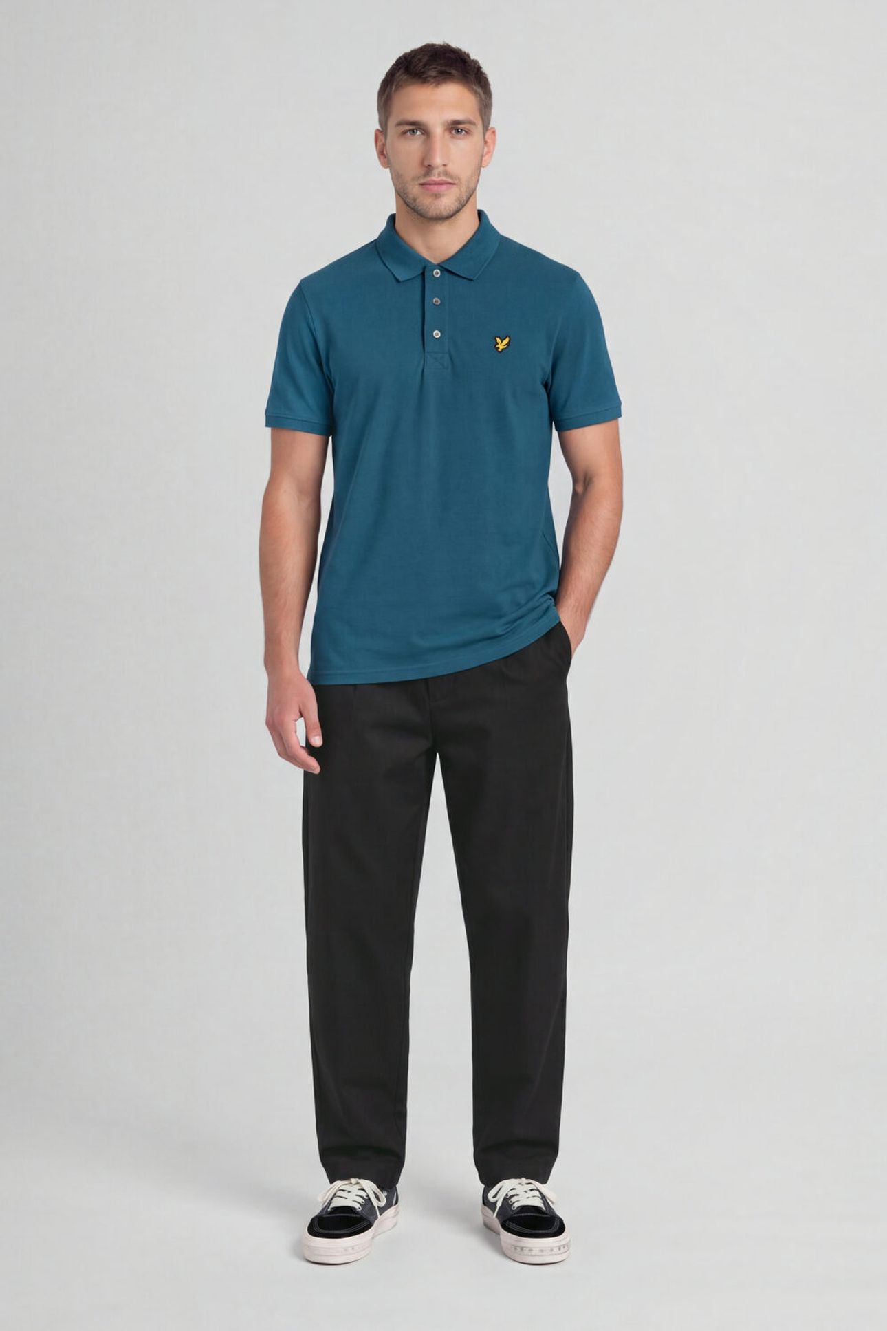 PLAIN POLO SHIRT RICH TEAL 3