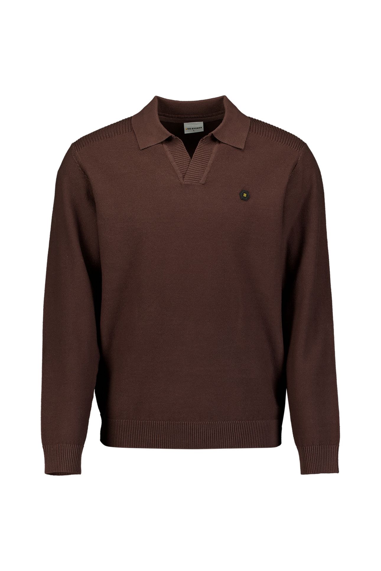 PULLOVER V-COLLAR SHOULDER DETAIL DARK BROWN 4