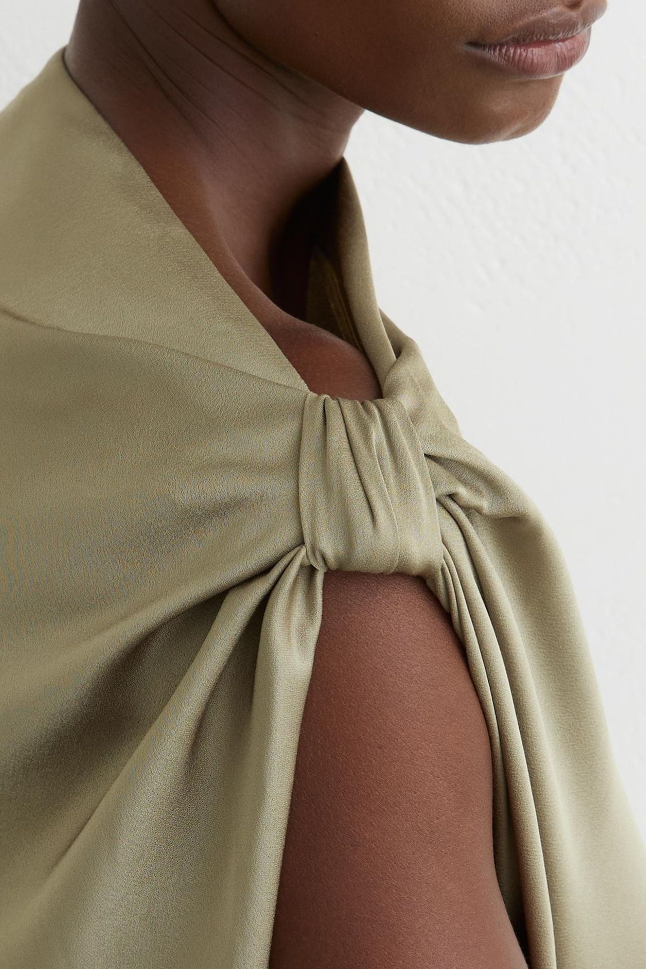 DRAPE MIDI DRESS OLIVE GREEN 6