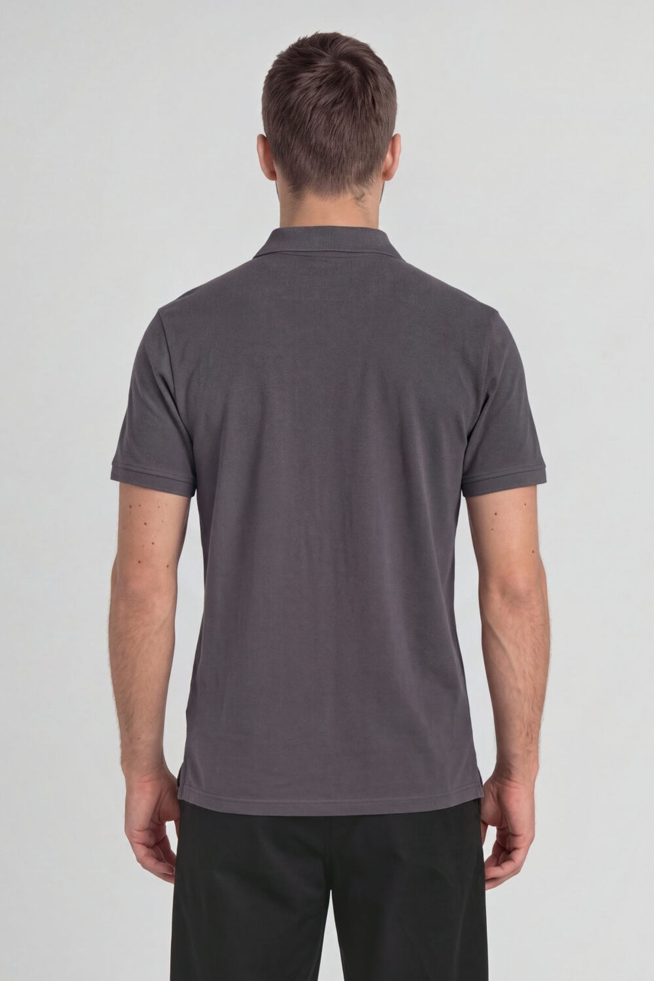 PLAIN POLO SHIRT CHARCOAL 2