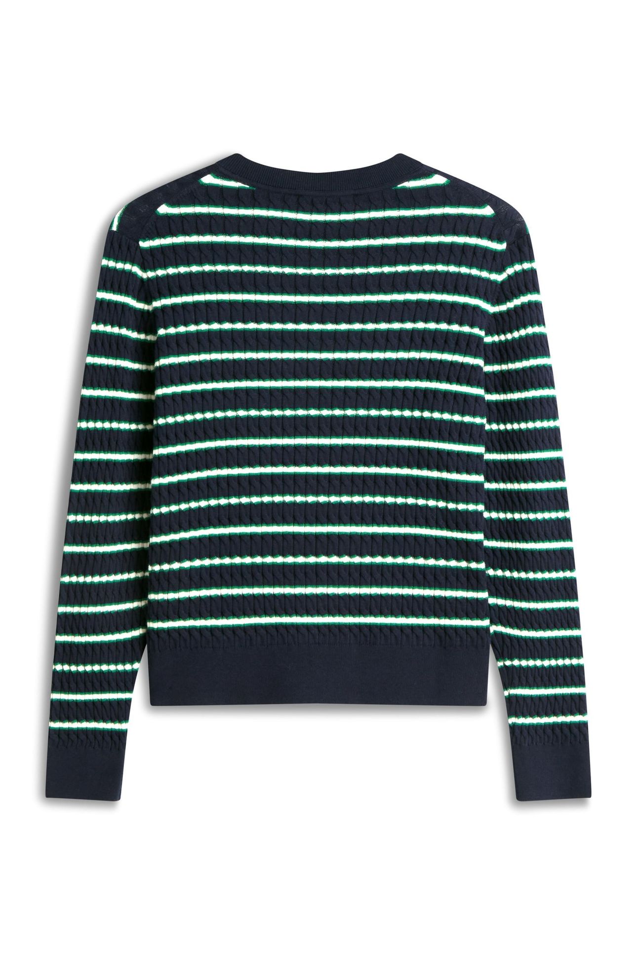 CO CABLE FINE GG C-NECK NAVY/NOUV GREEN/CALICO MULTI 2