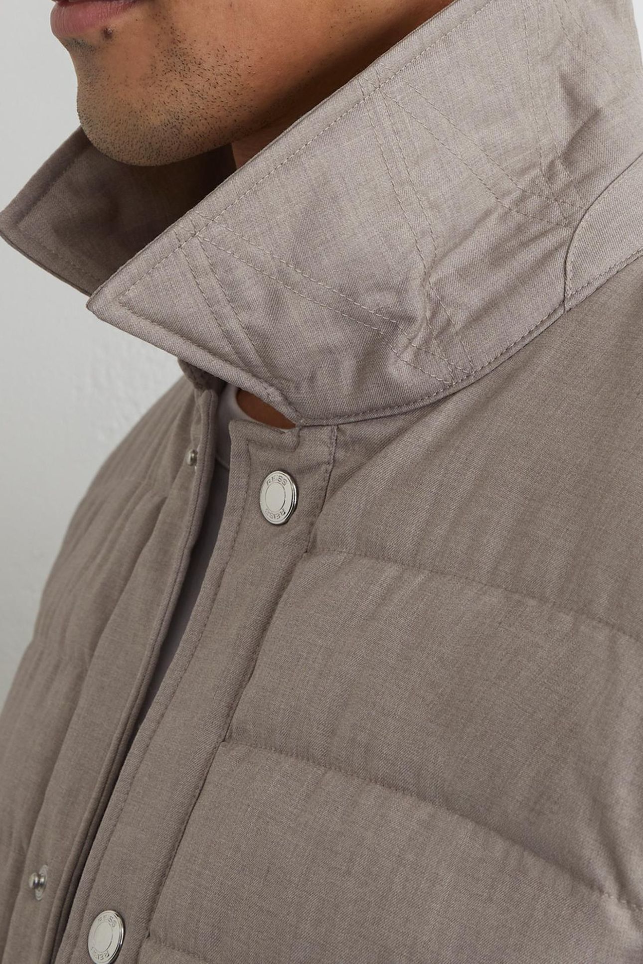 LS PRESS STUD HYBRID JACKET MINK BROWN 7