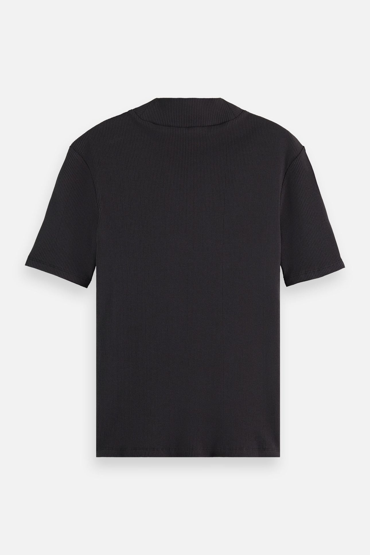 MOCK NECK RIB T-SHIRT BLACK 5