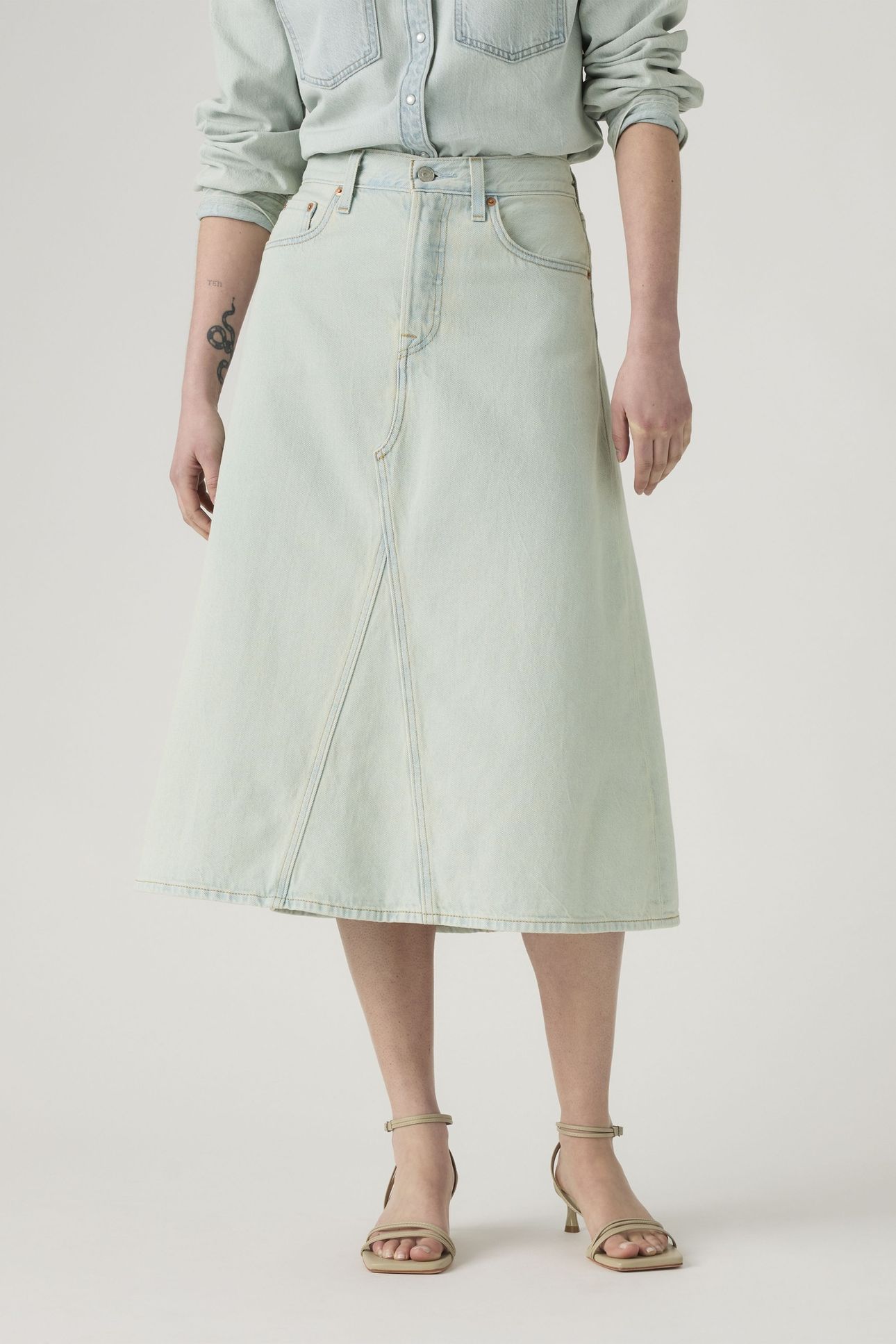 HIGH RISE A-LINE DECON SKIRT 1