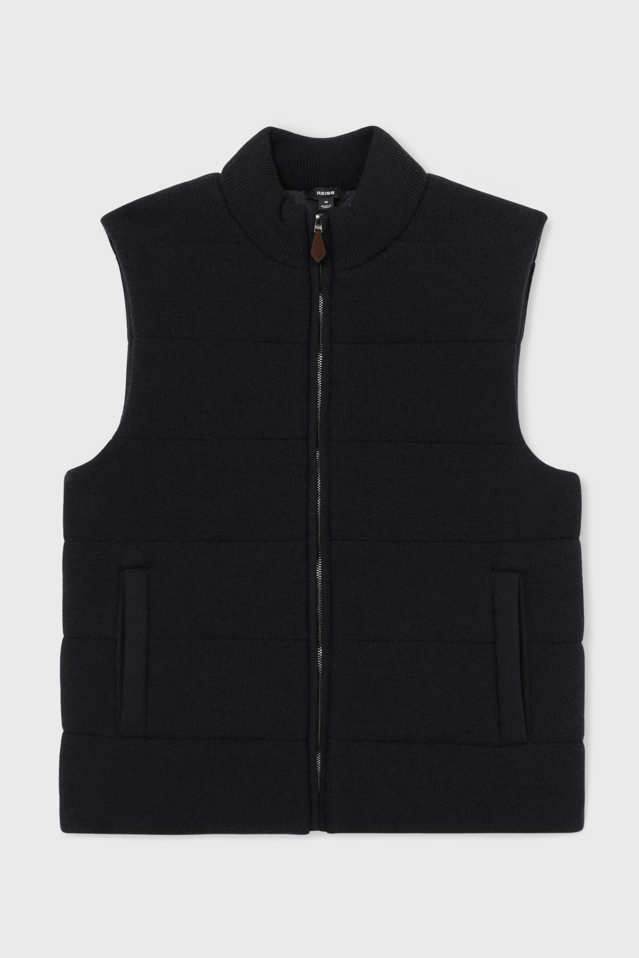 SLEEVELESS ZIP THROUGH RIBBED GILET NAVY 3