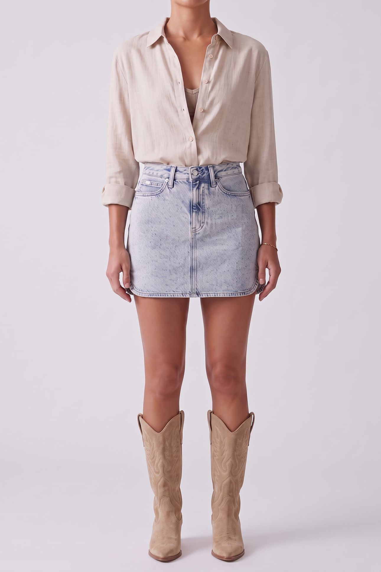 A-LINE MINI SKIRT DENIM LIGHT 1