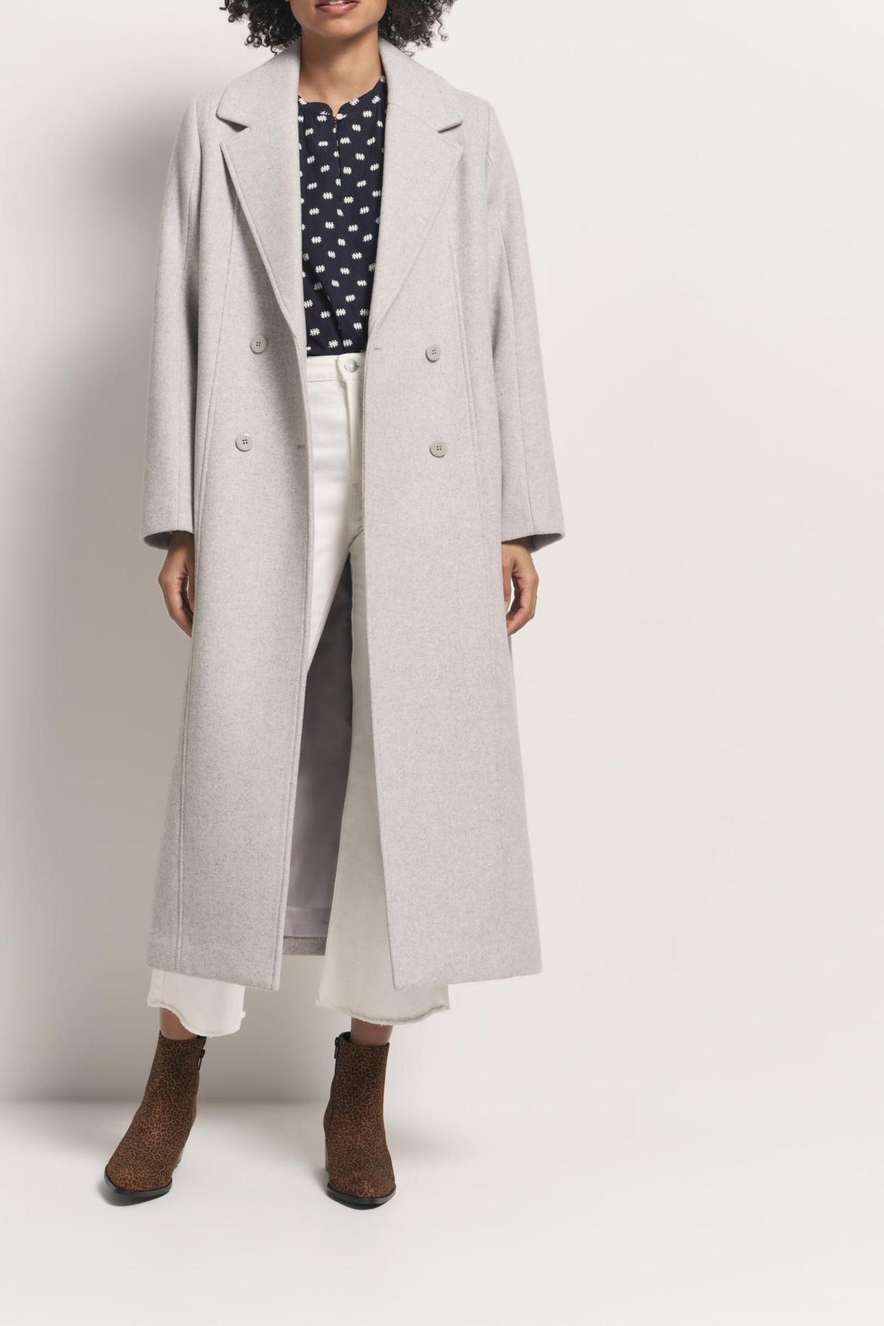 DWAIN - GREY DOUBLE-BREASTED BUTTONED LONG COAT 4