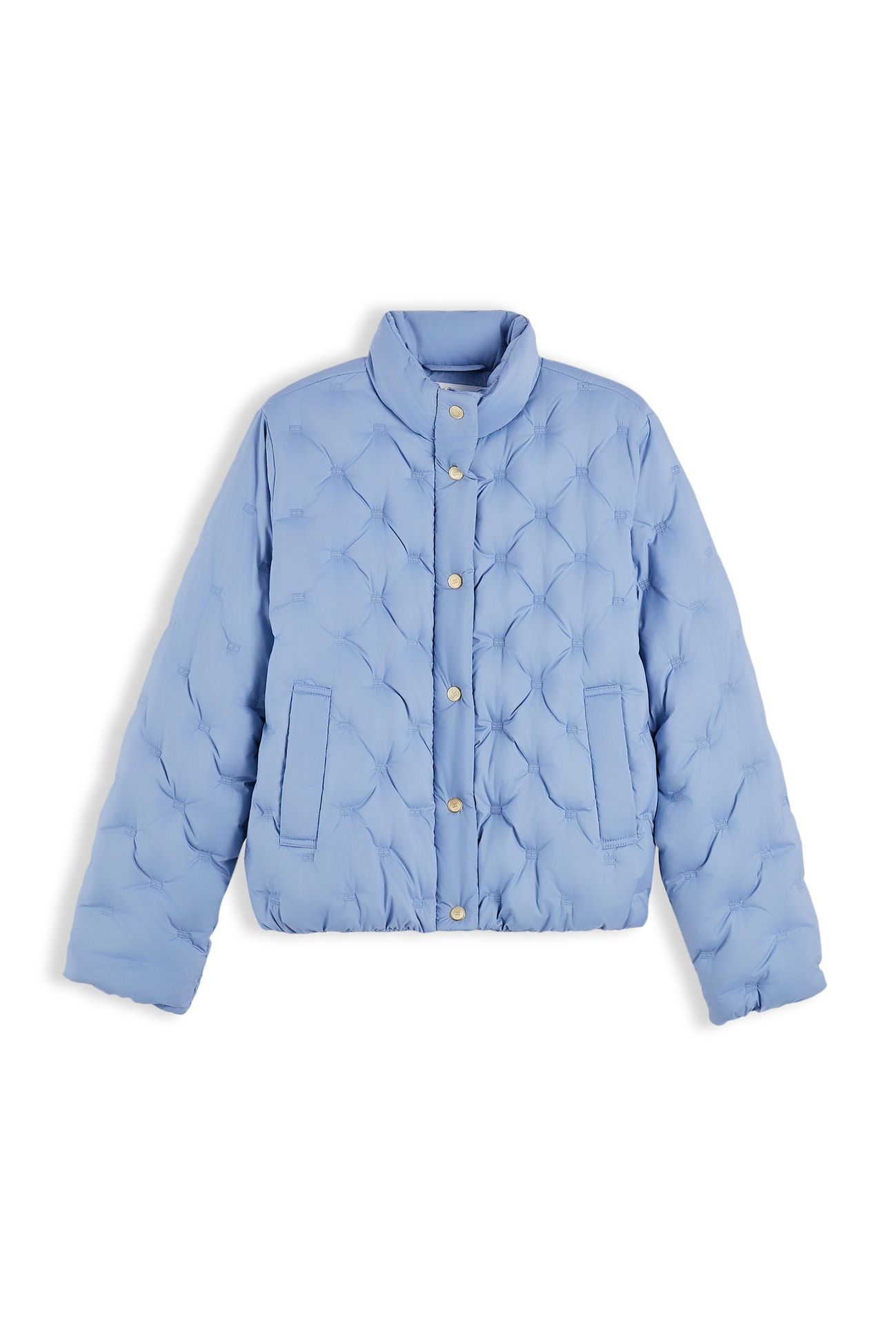 LIGHTWEIGHT DOWN FLAG QUILTED JACKET BLUE 4
