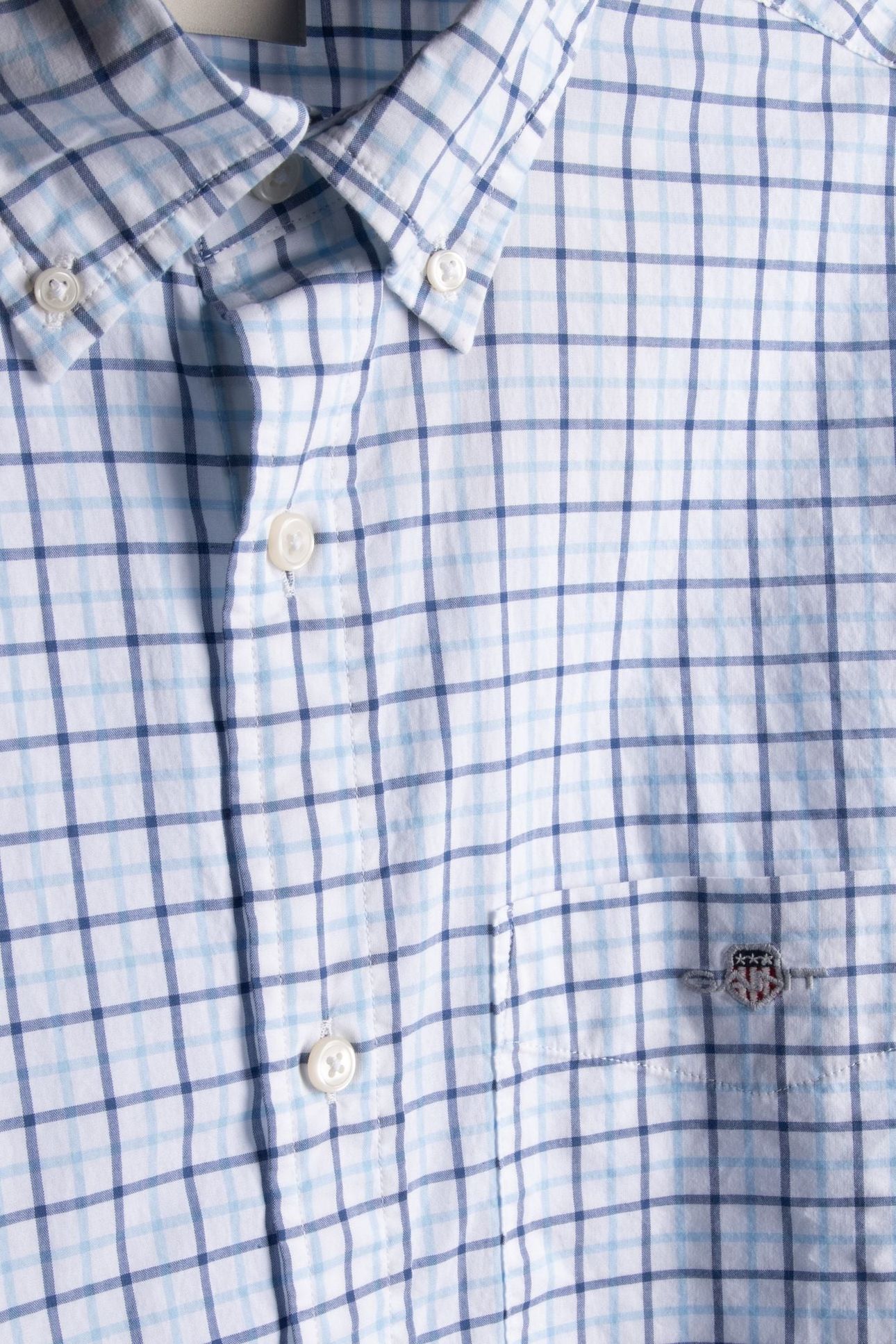 REG CLASSIC POPLIN CHECK SKY BLUE 3