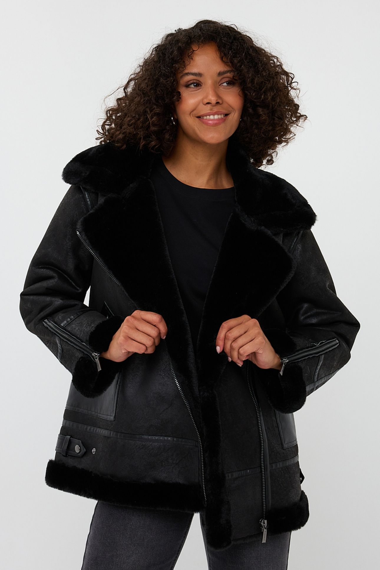 JACKET SUEDINE LONG BLACK 1