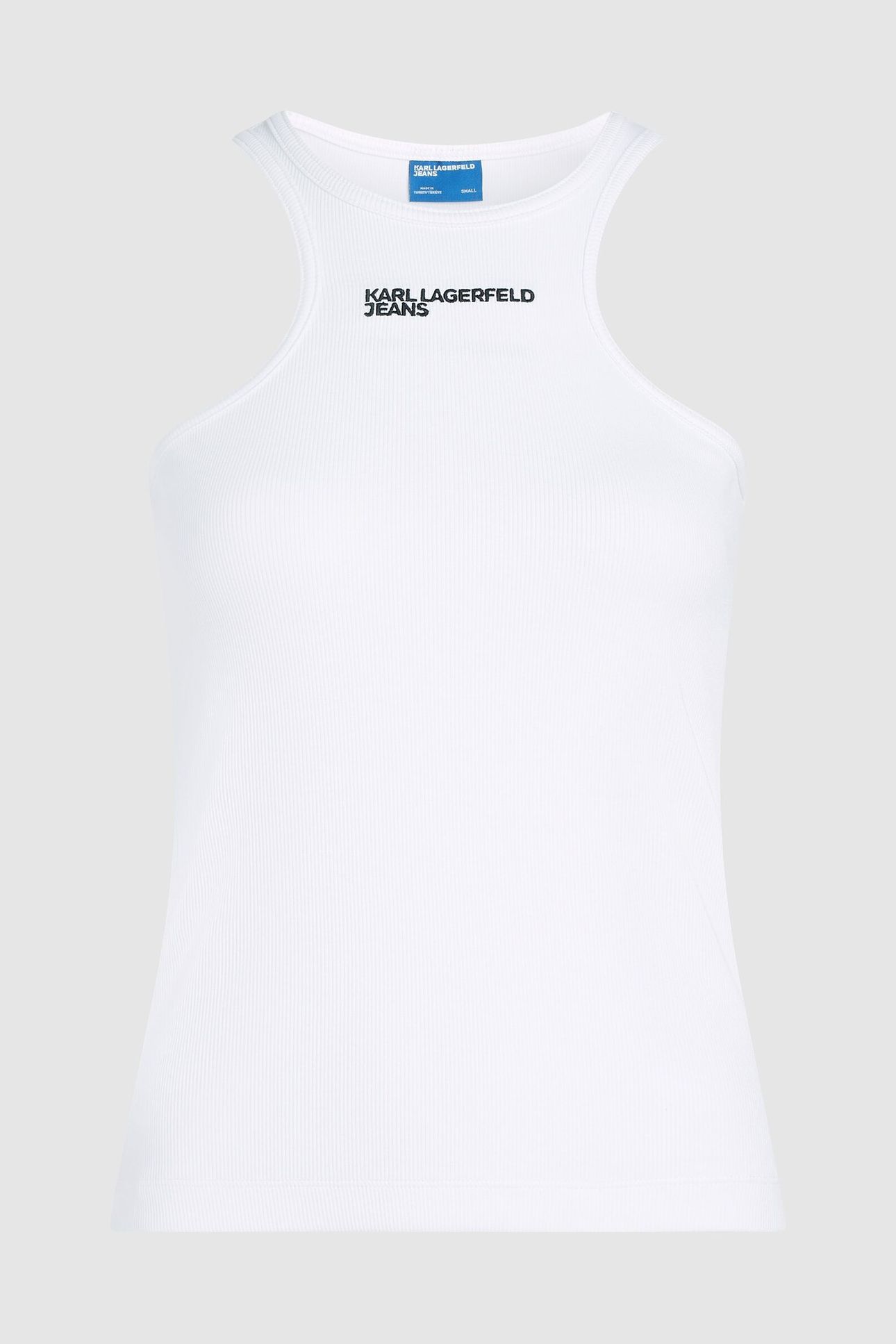 KLJ RIBBED LOGO TANK WHITE 4