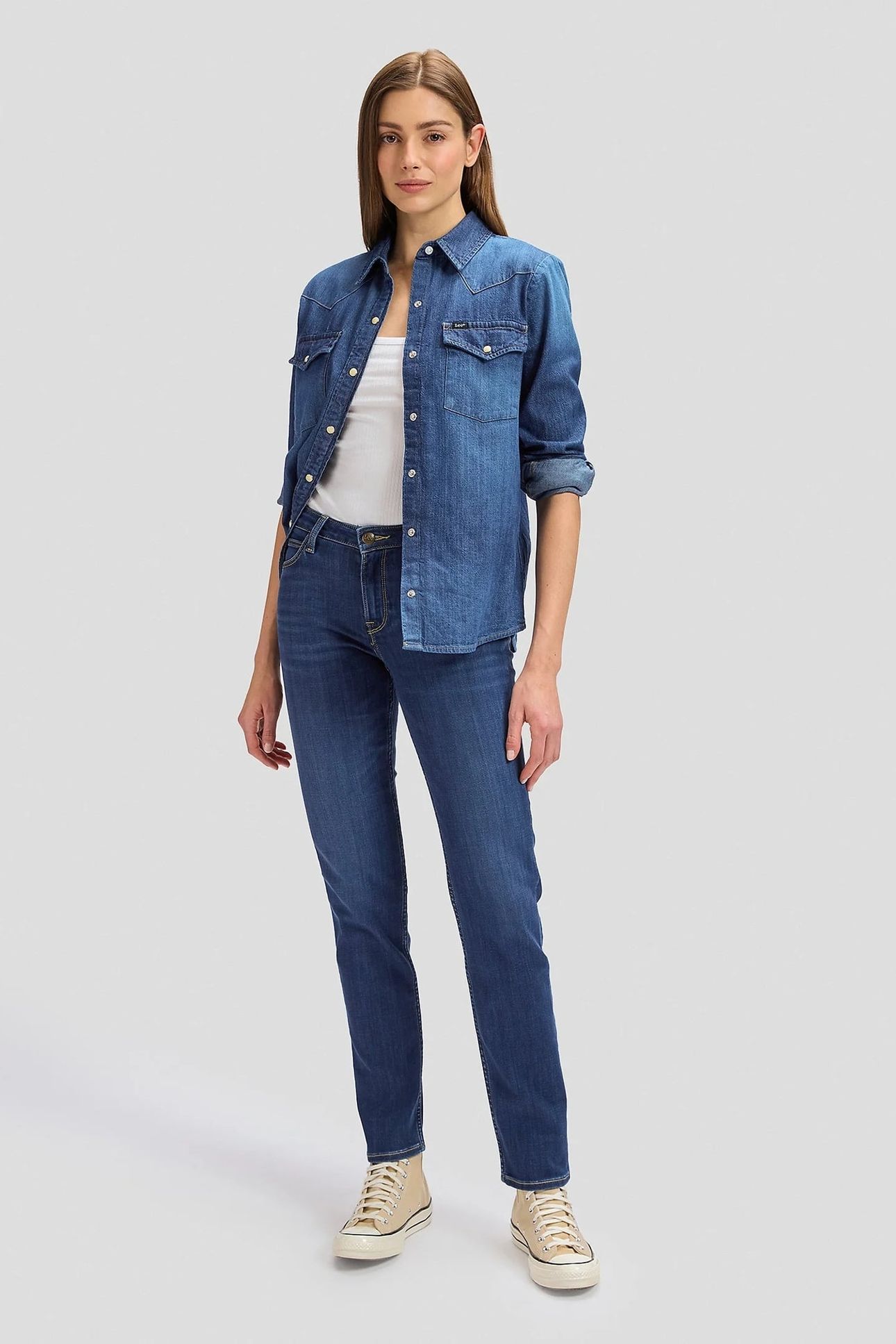 ELLY IVY WASH SLIM STRAIGHT JEANS DENIM BLUE 3