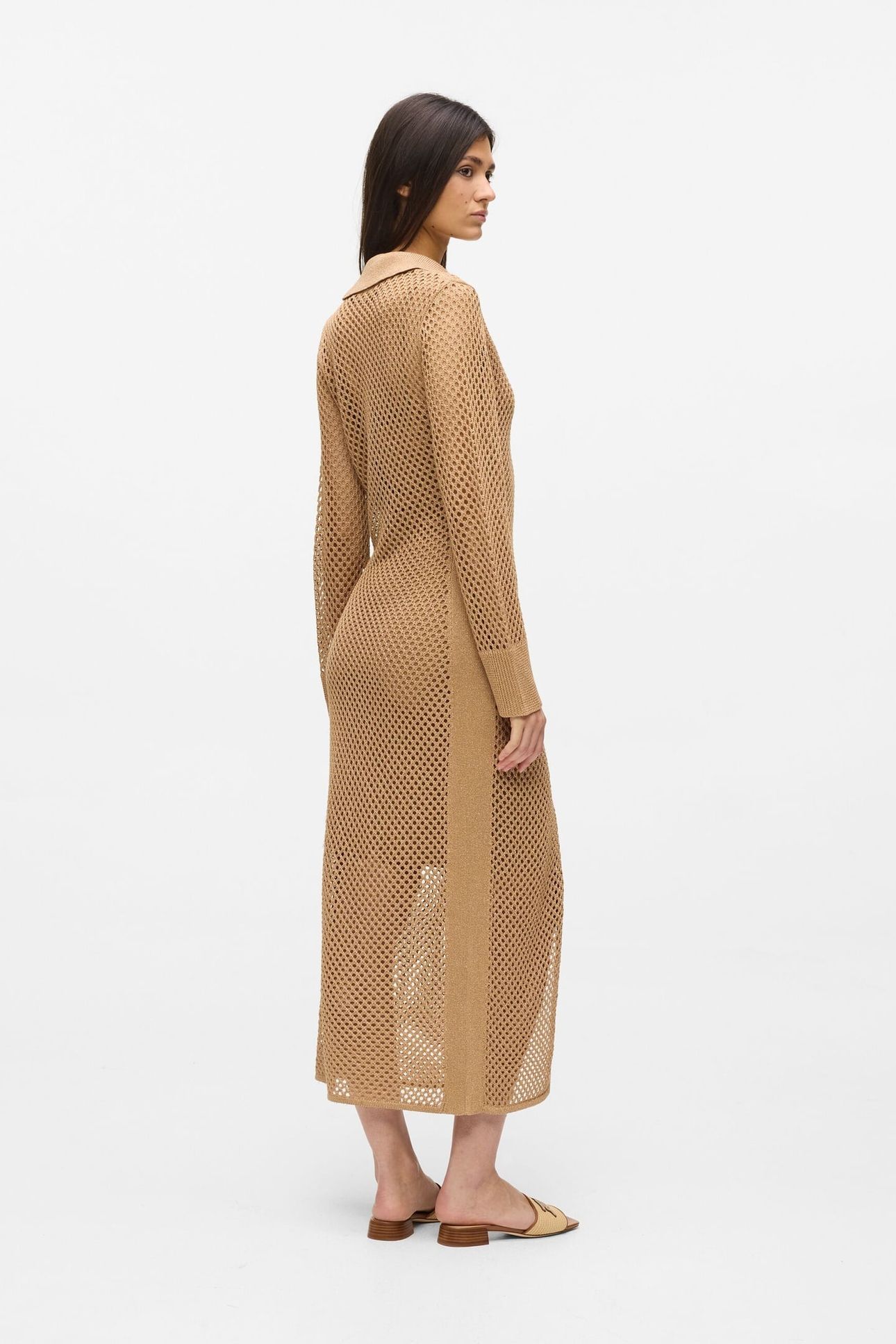 CROCHET KNIT DRESS NOUGAT 3