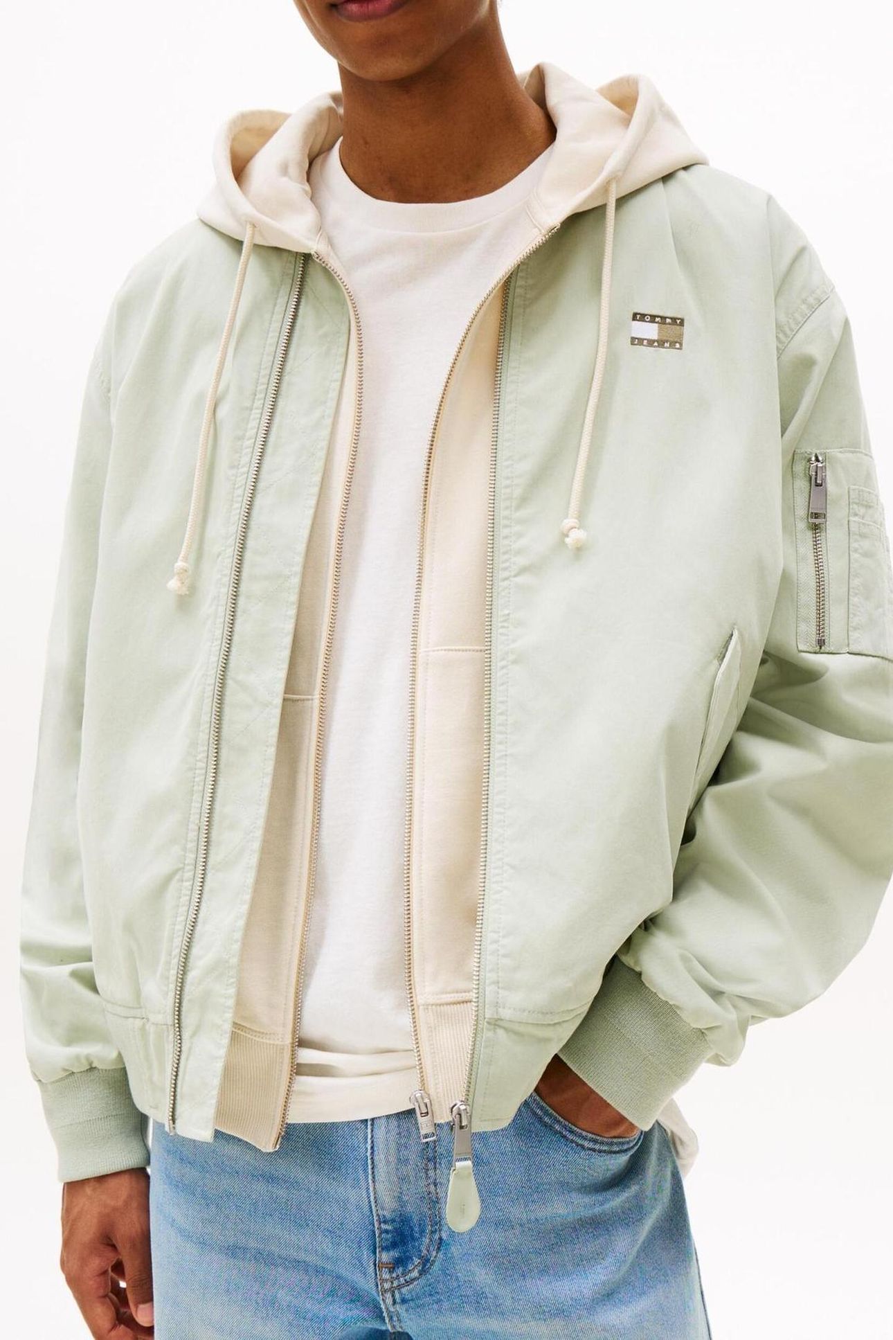 TJM COTTON BOMBER JACKET MISTY SAGE 1