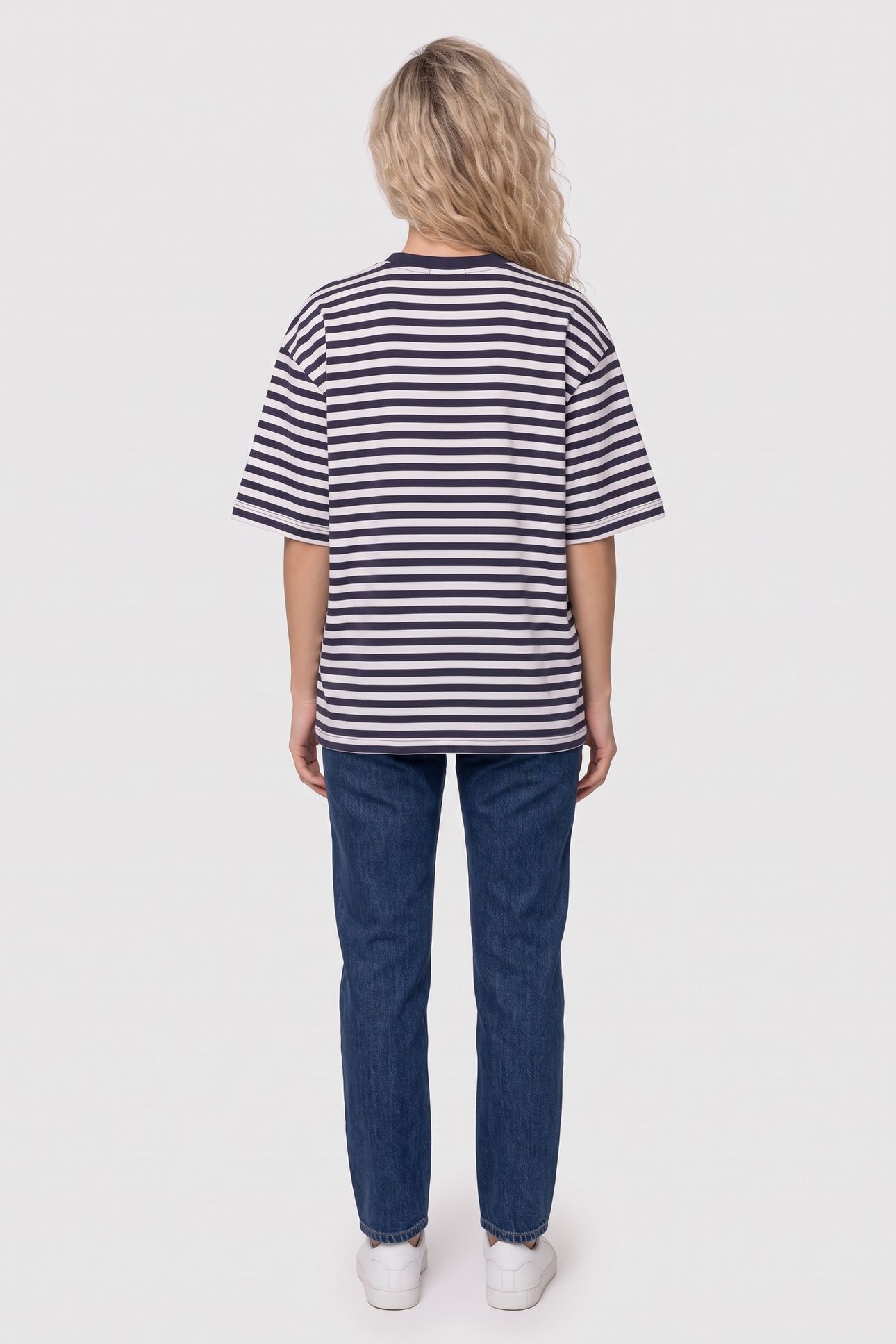 THE FREE SPIRIT PEACE BIRD STRIPED T-SHIRT NAVY/WHITE 2
