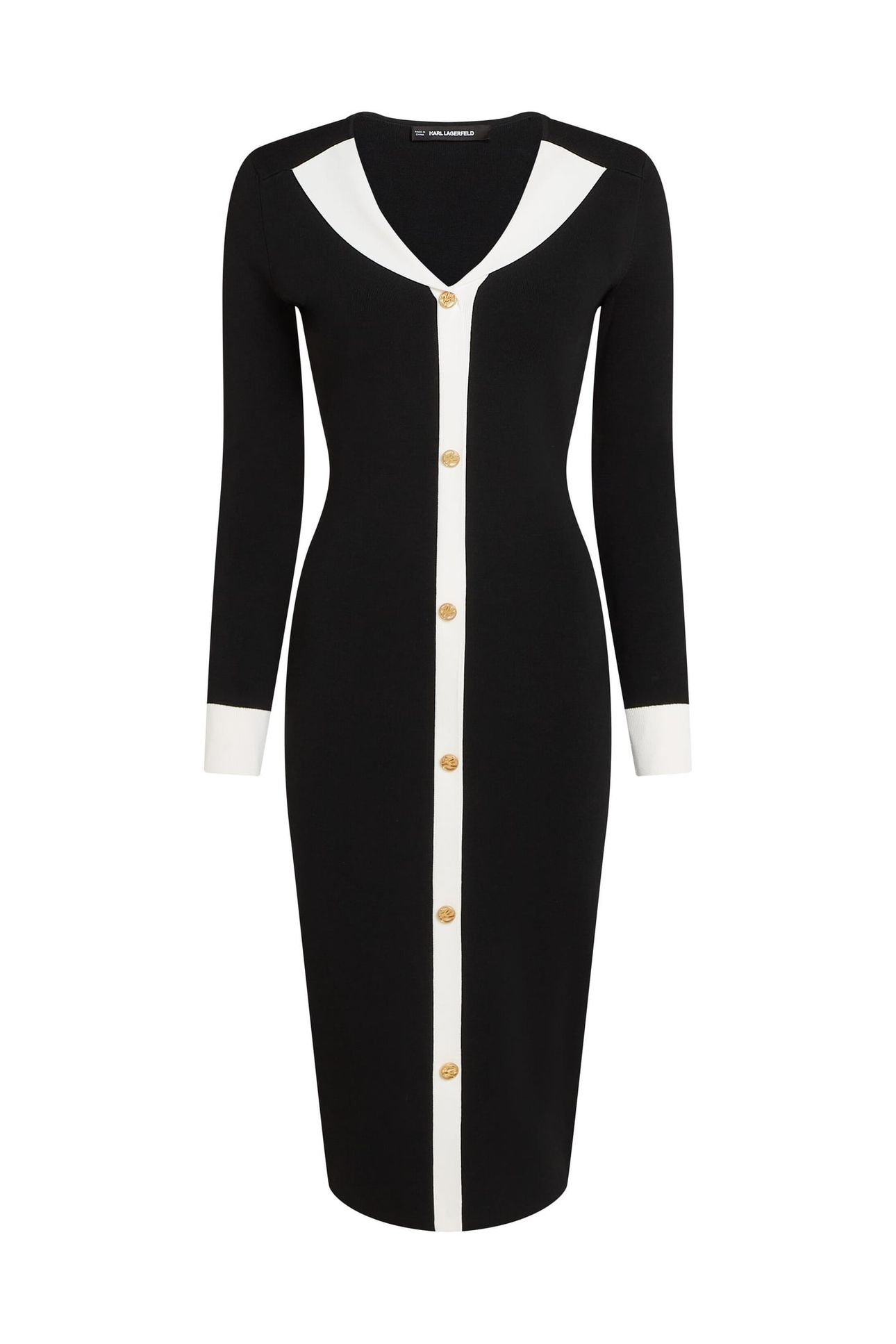 BLACK AND WHITE KNIT DRESS BLACK/WHITE 4
