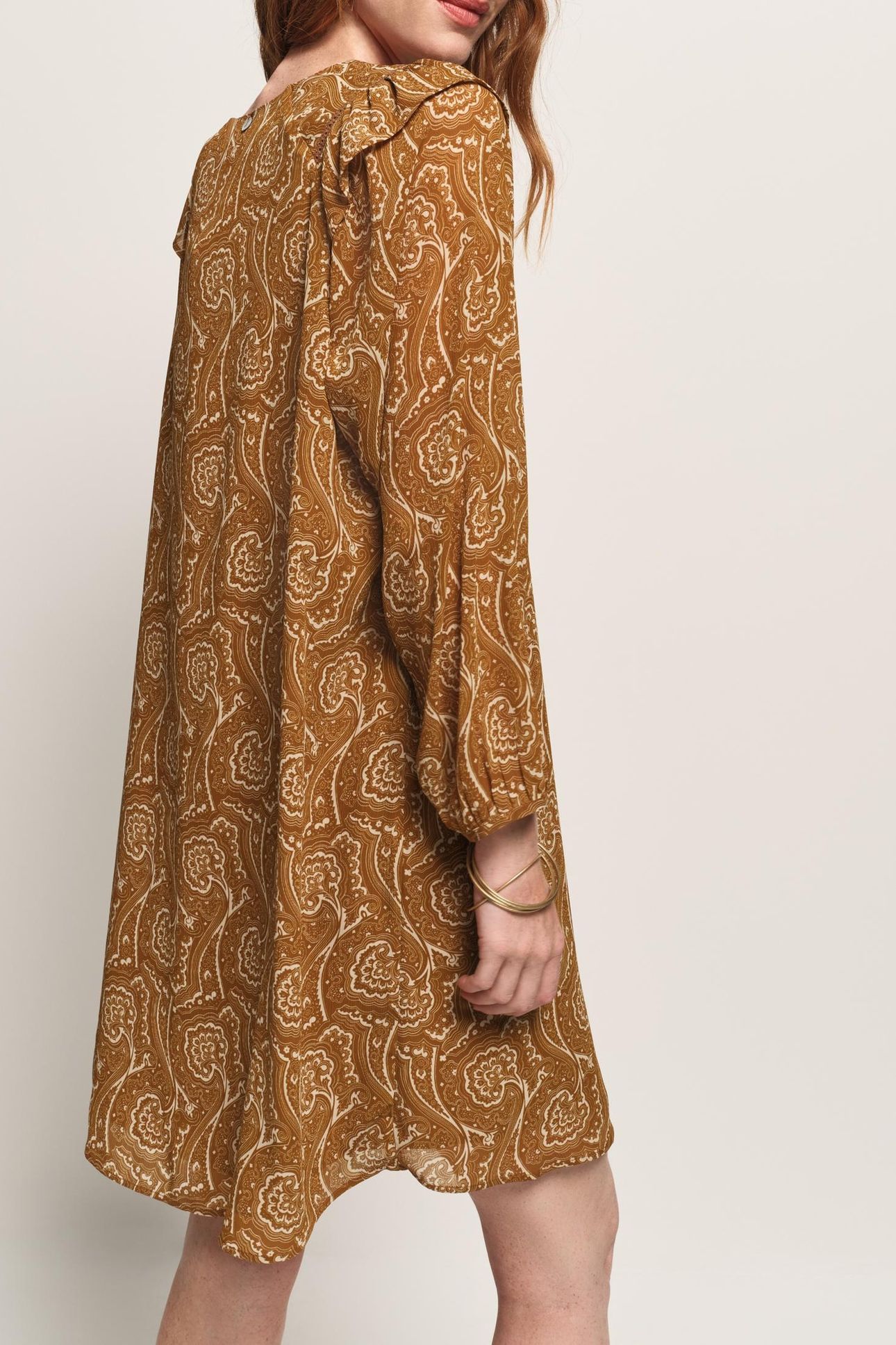 REILLY - YELLOW RECYCLED POLYESTER DRESS WITH FLORAL HARMONY 2