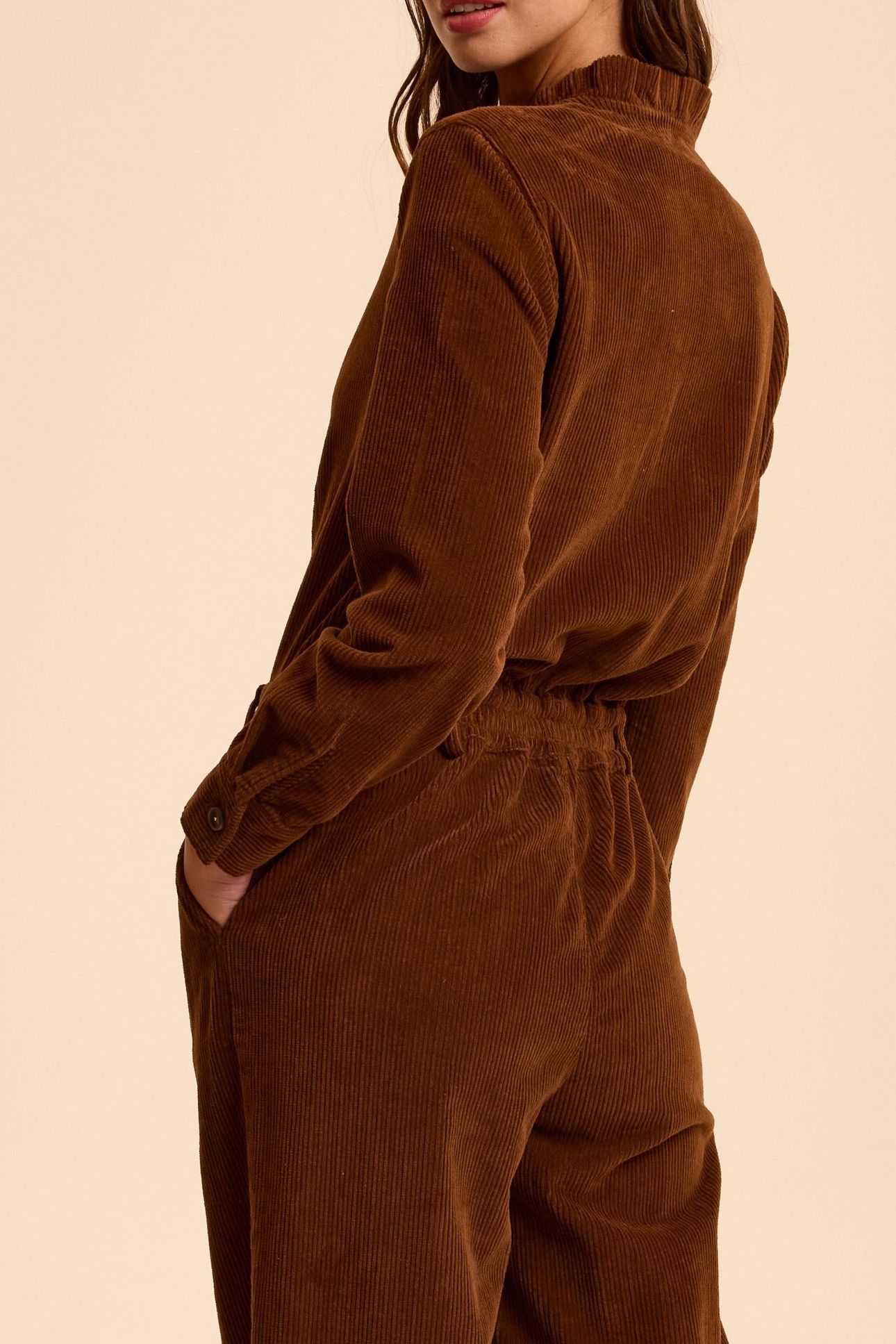 CAMEL CORDUROY JUMPSUIT 2