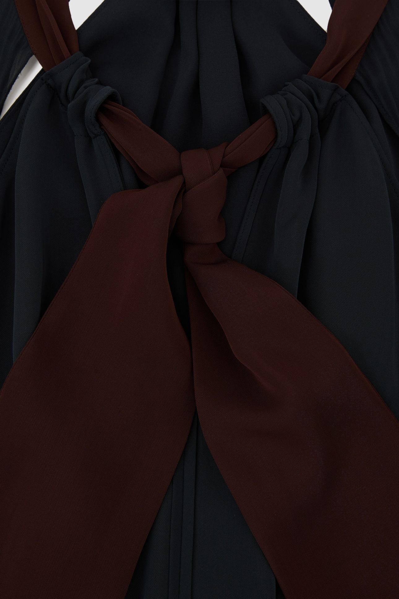 TIE NECK MIDI DRESS NAVY/BURGUNDY 7