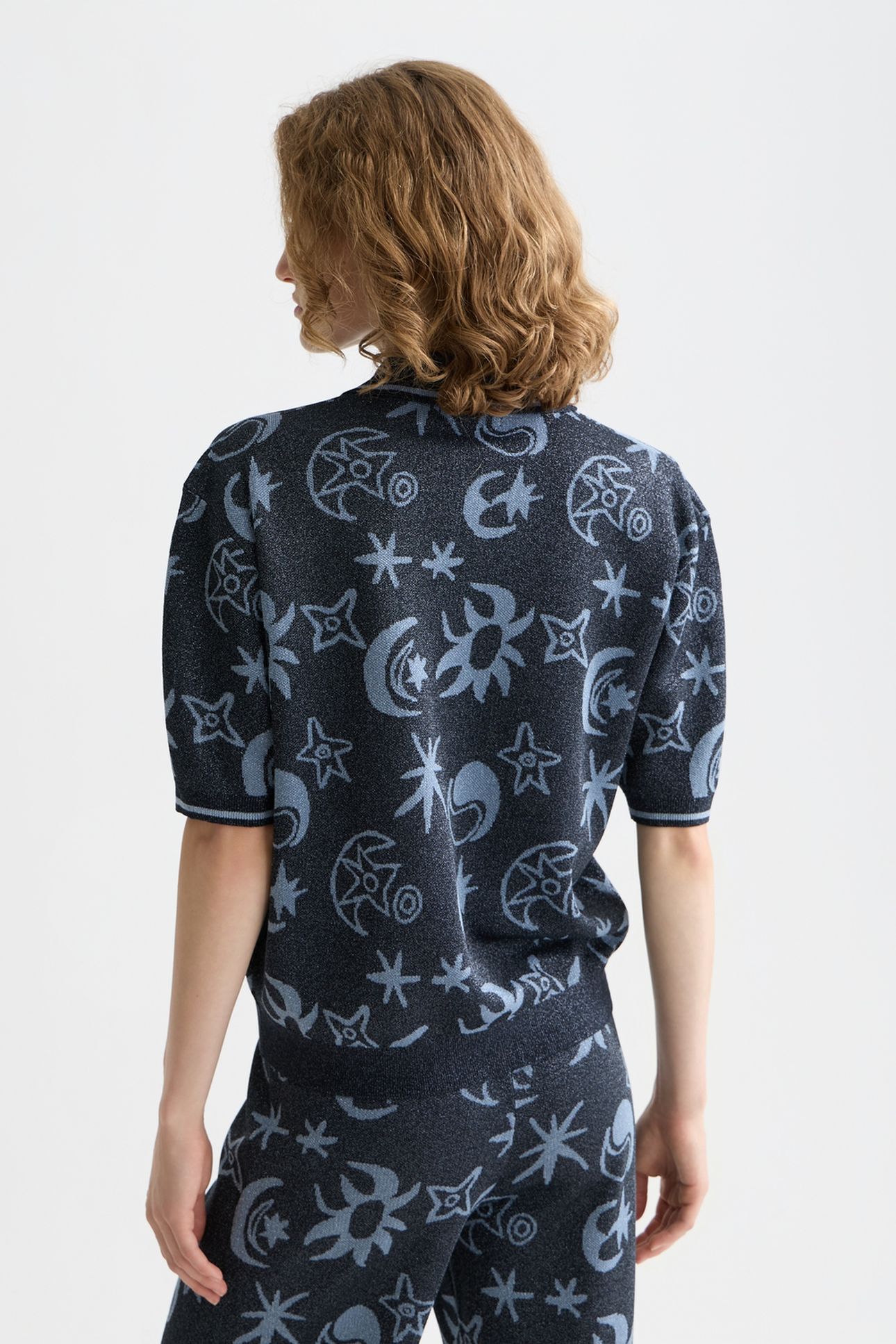 JACQUARD SHORT SLEEVE PULLOVER COSMIC SKY SPACED CARBON 2