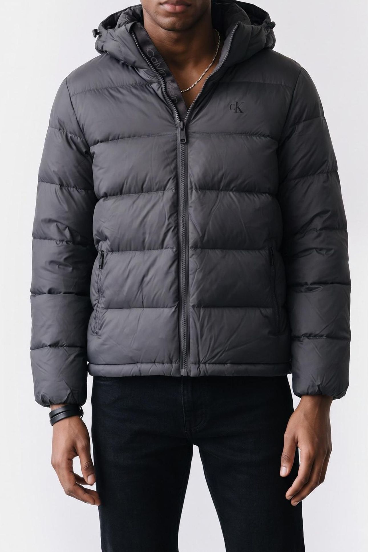 LS NYLON ZIP OFF HOODED ASPHALT 1