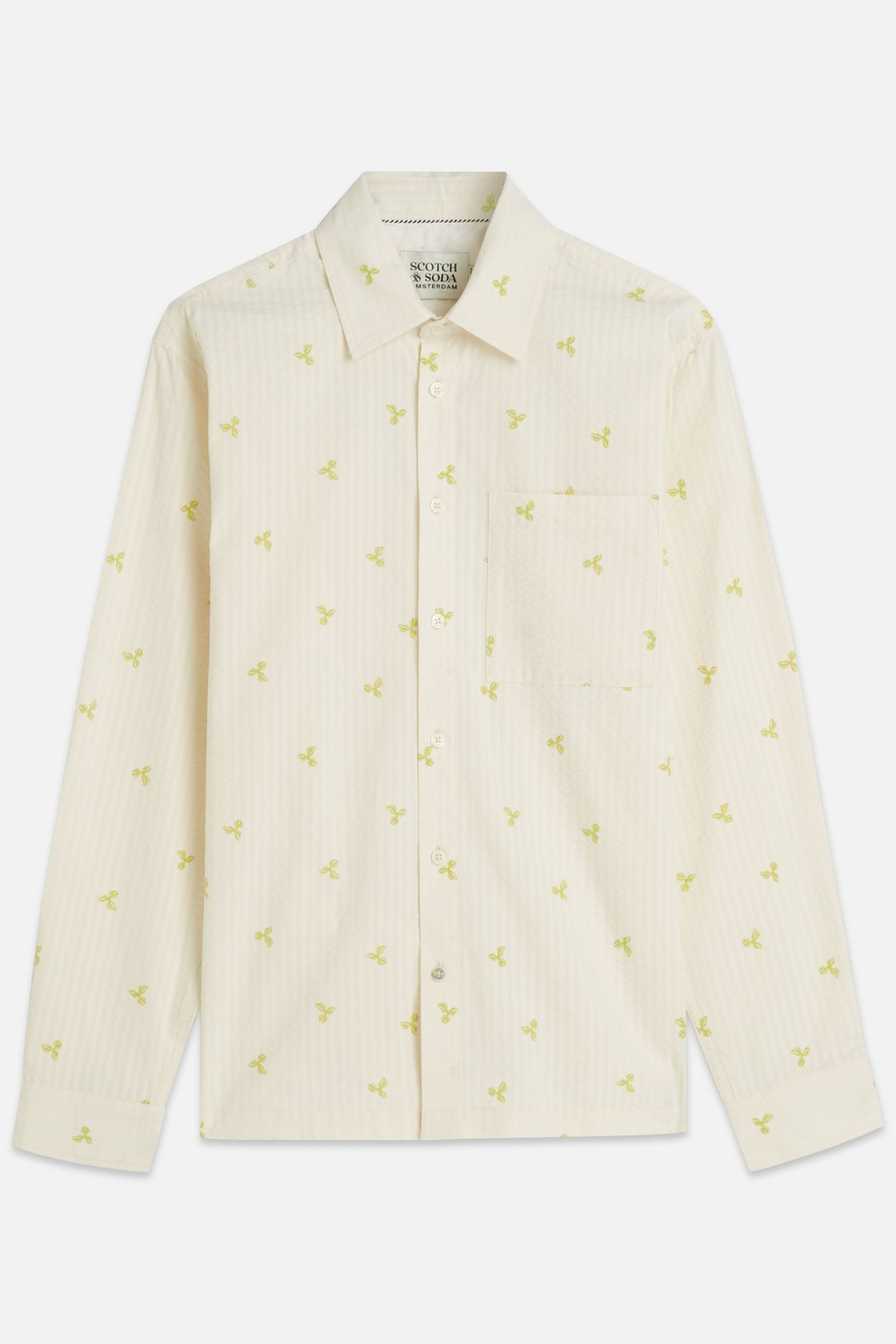 PRINTED SEERSUCKER RELAXEDFIT SHIRT WHITE TRADITIONAL 1