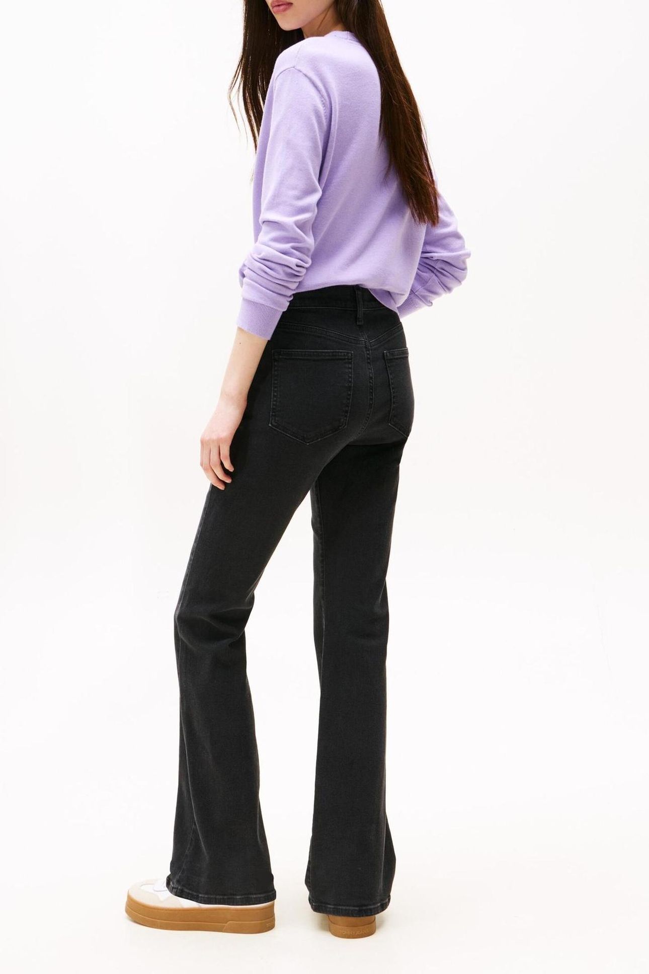 SYLVIA HIGH FLARE TAB DENIM WASHED BLACK BLACK 3