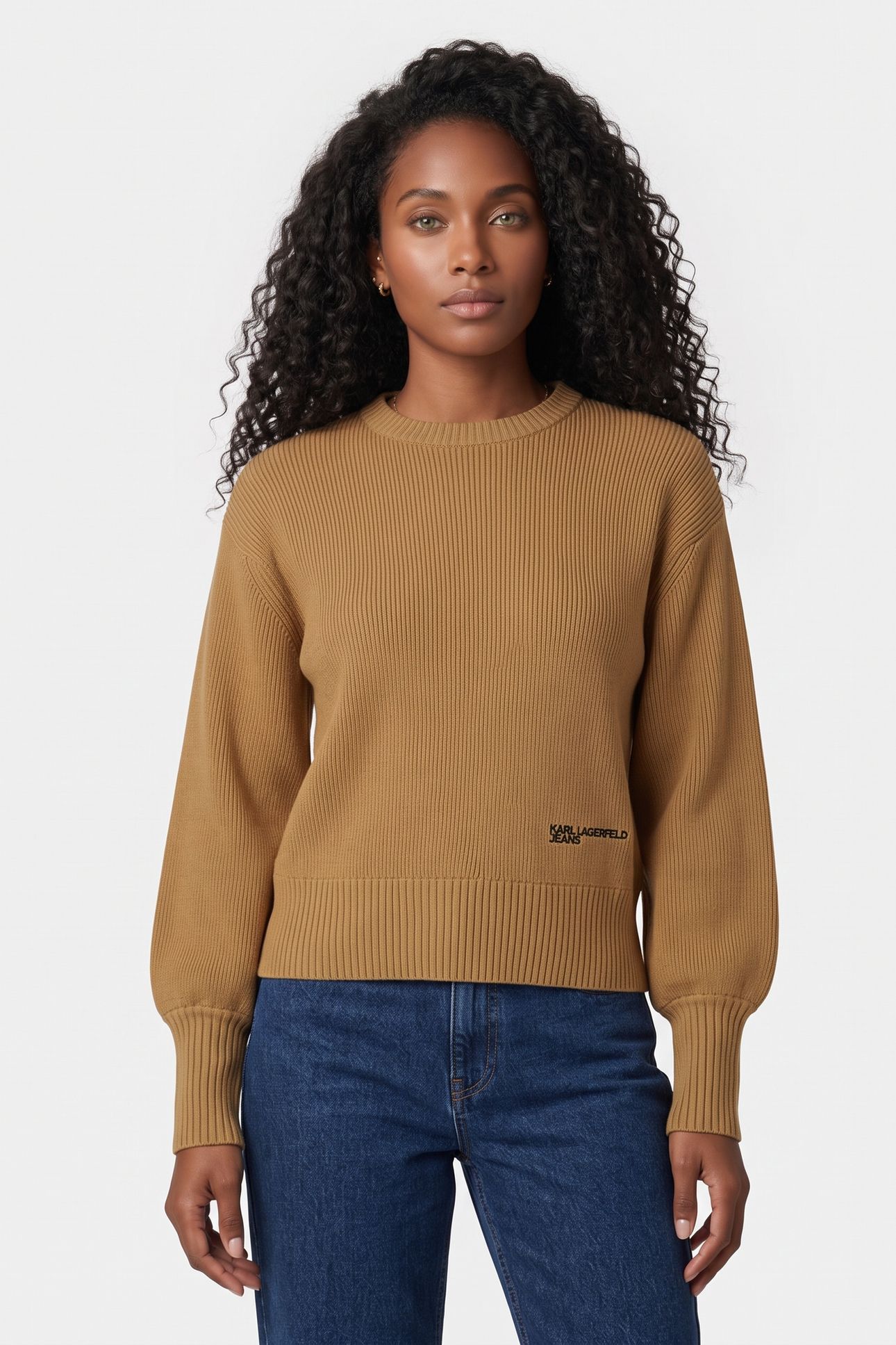KLJ REG BALLOON SLEEVE SWEATER CHIPMUNK 3