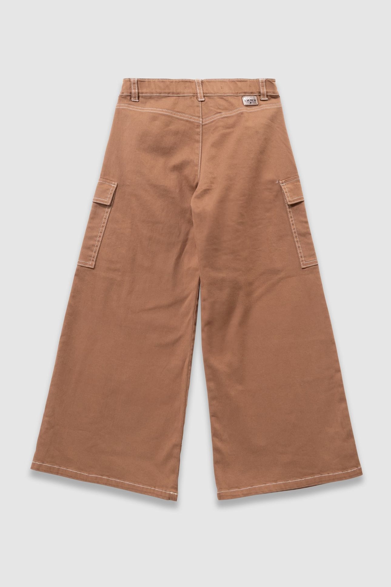 GIRLS’ CAMEL CARGO-STYLE WIDE-LEG JEANS 2