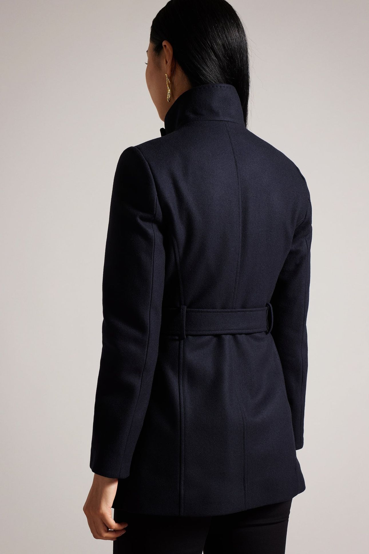 ICOMBIS SHORT FUNNEL NECK COAT NAVY 2