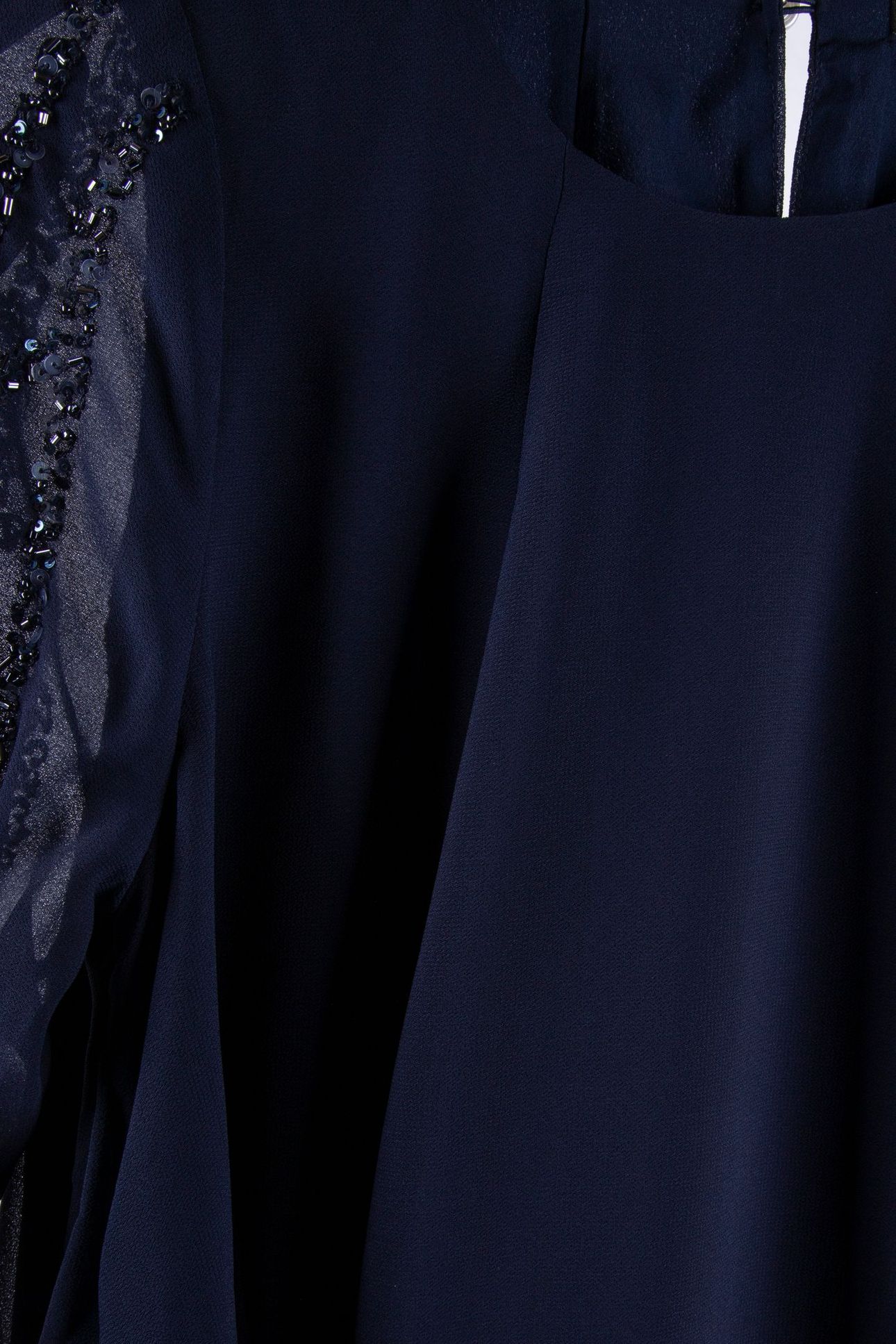 RAFFY - NAVY DRESS WITH EMBROIDERED SEQUIN SLEEVES 4