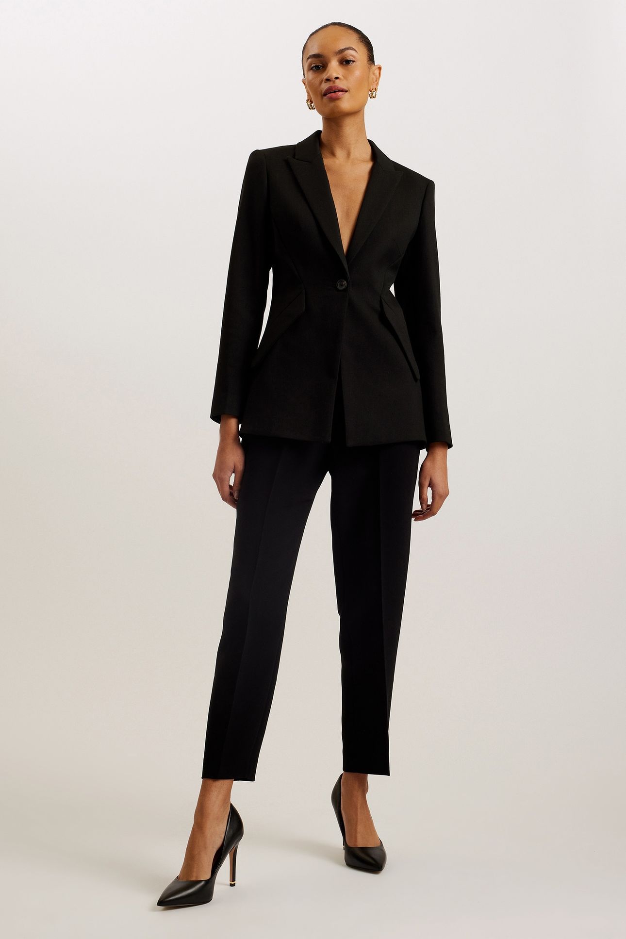 MANABTL TAPERED TAILORED TROUSERS BLACK 1