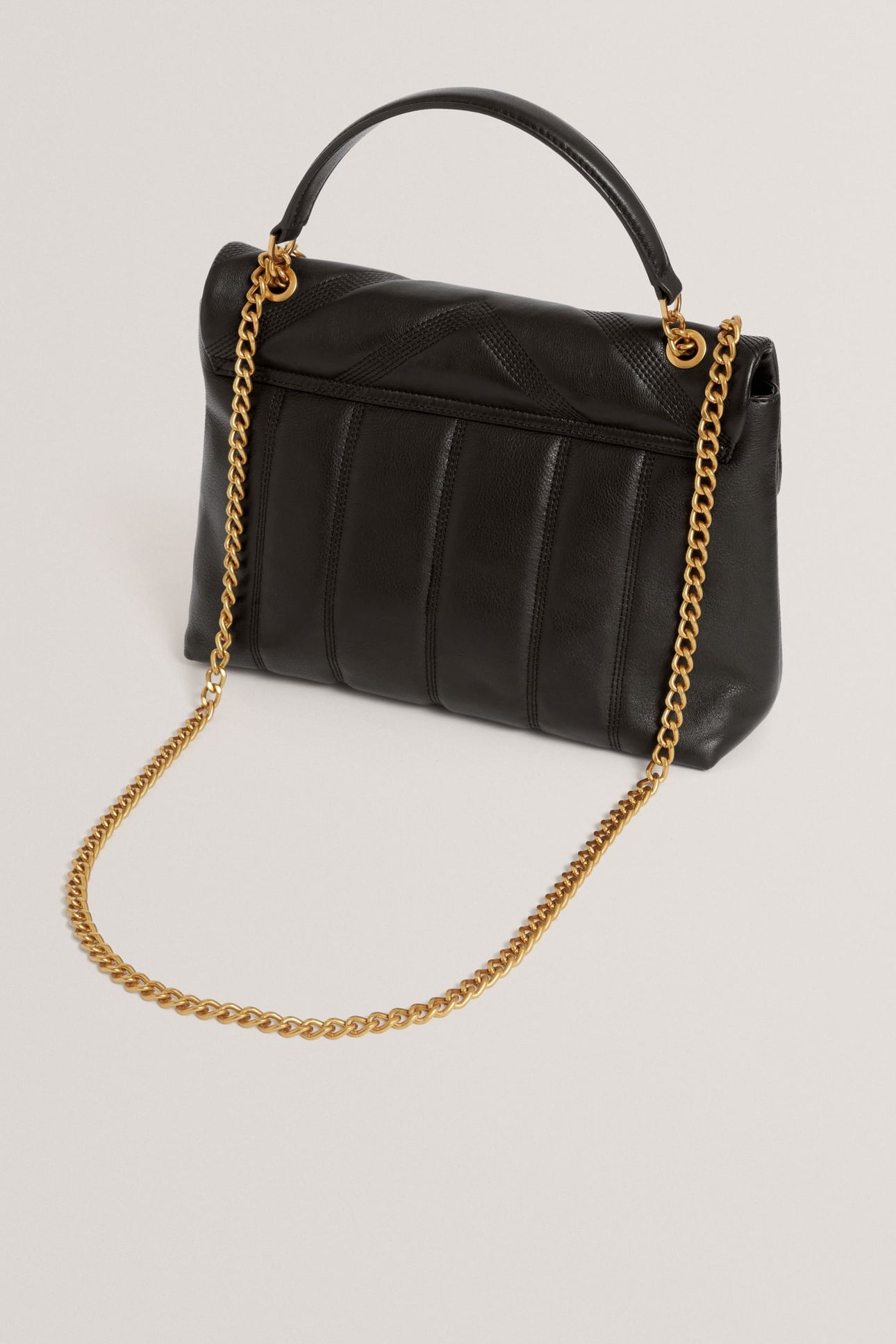 TB SCRIPT DETAIL LEATHER PADDED SHOULDER BLACK 3